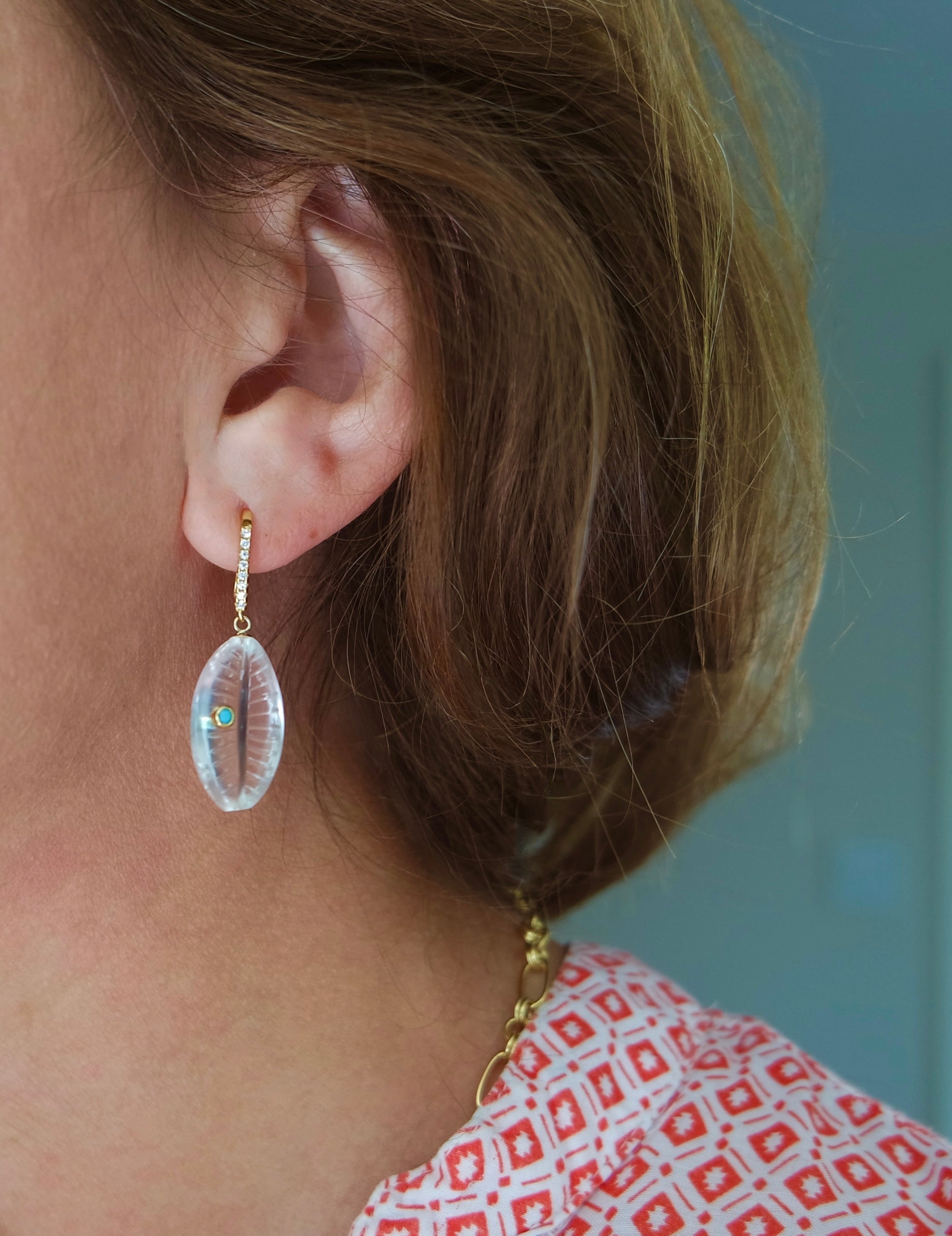 Crystal Cowrie Shell Earrings