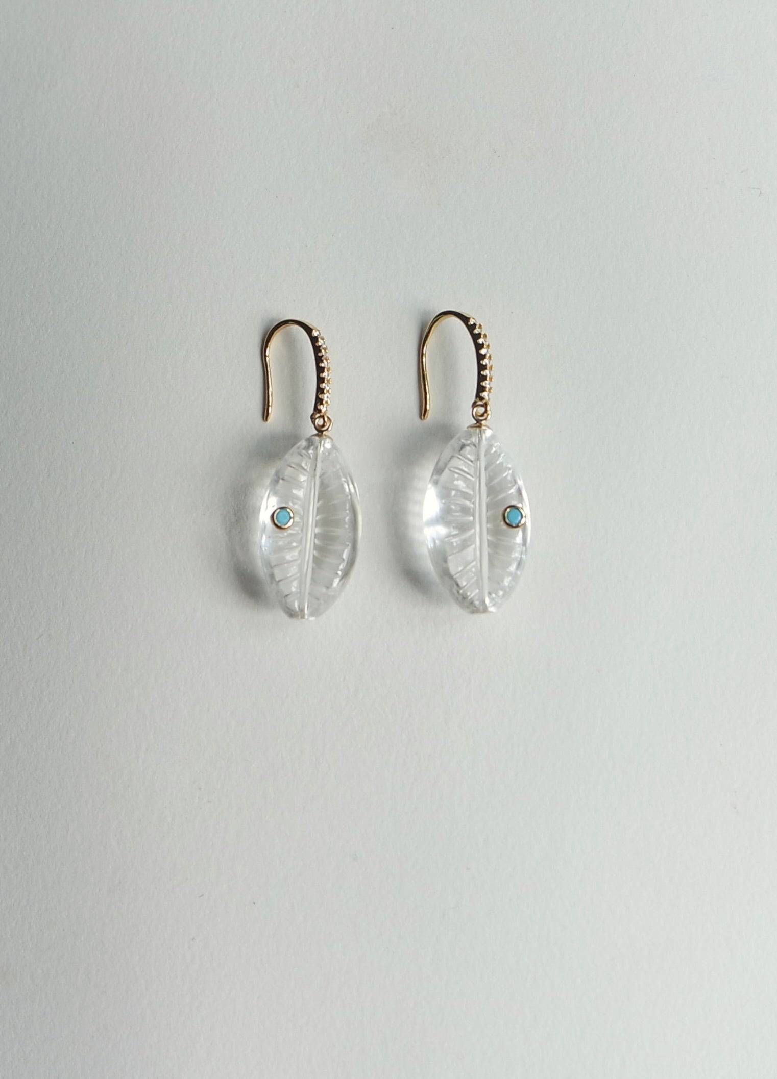 Crystal Cowrie Shell Earrings