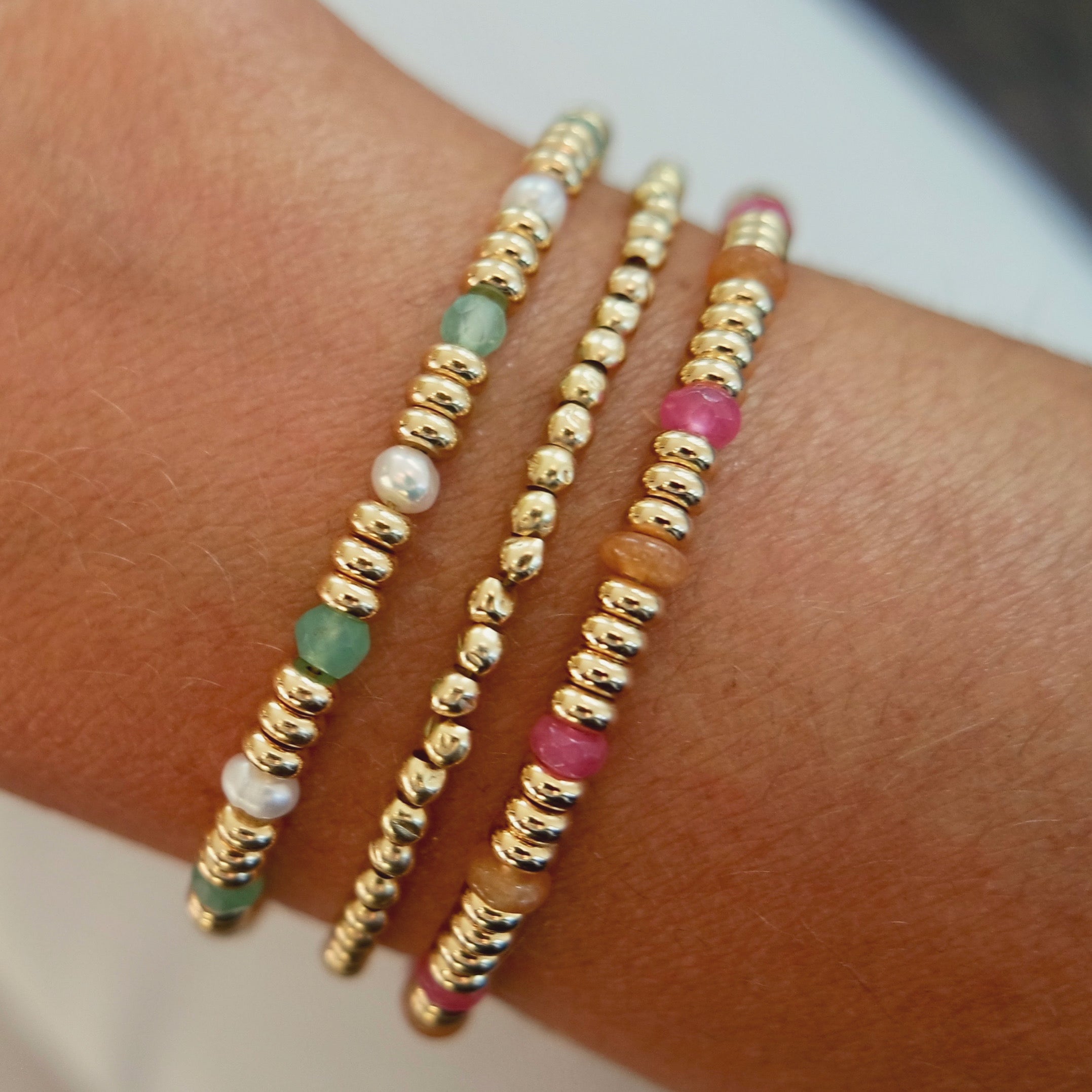 Chrysoprase And Pearl Bracelet