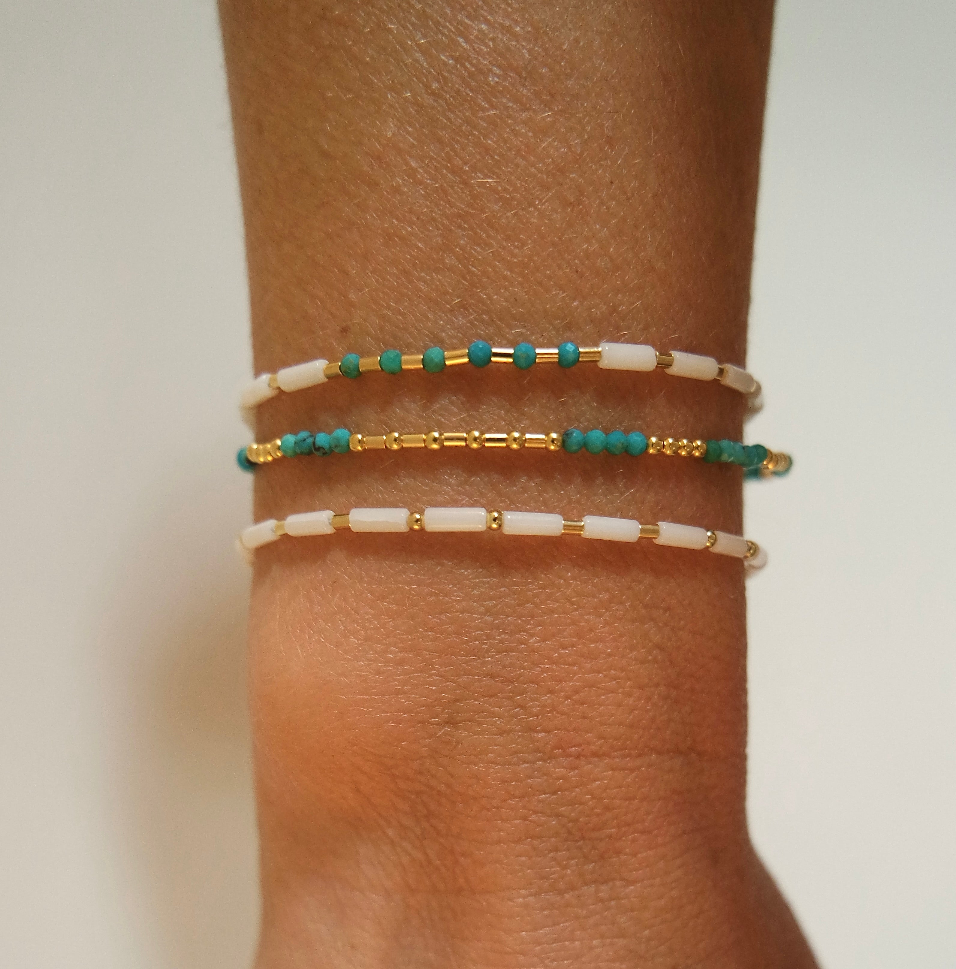 Fine White And Turquoise Bracelet