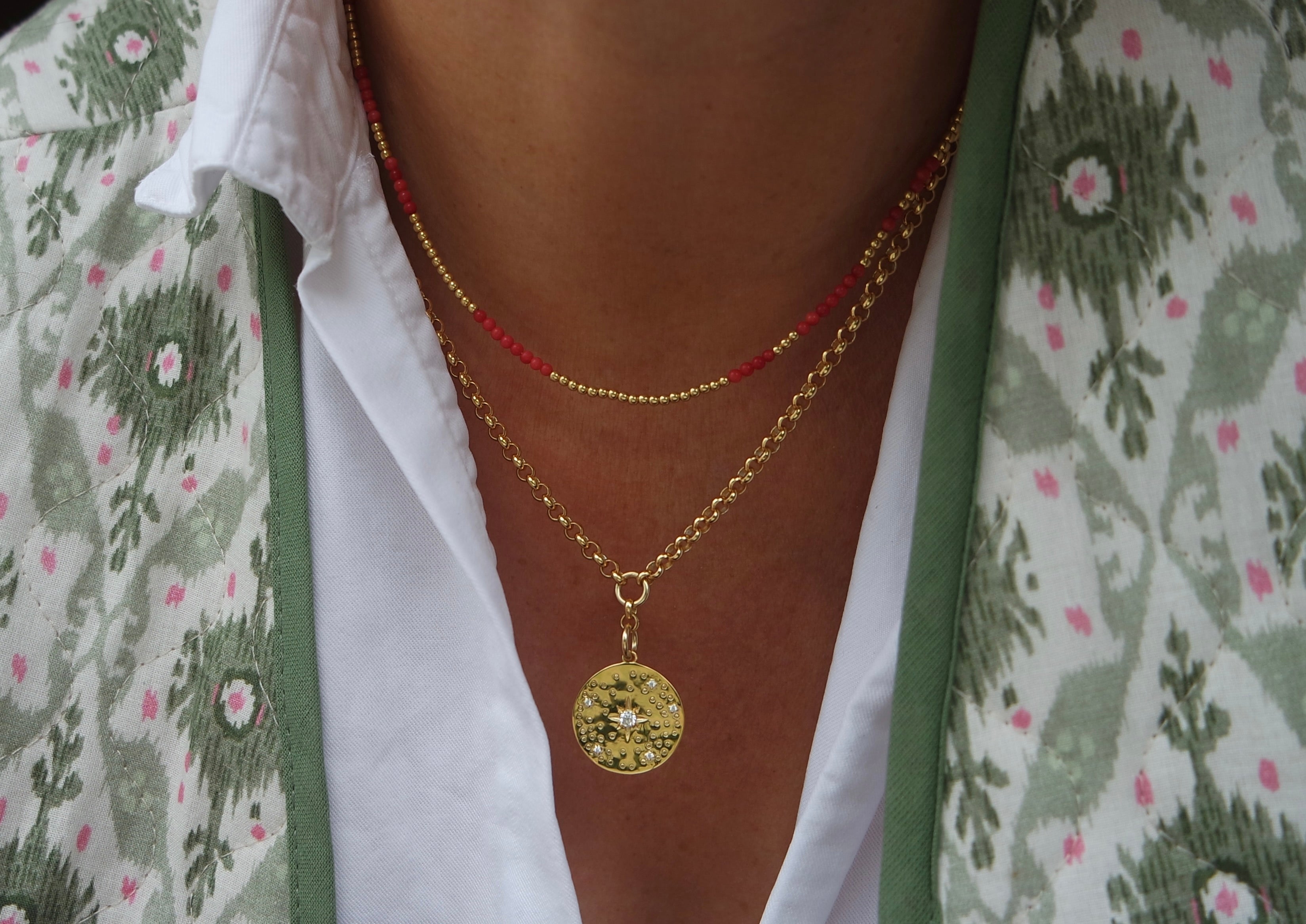 Gold Disc On A Rolo Necklace