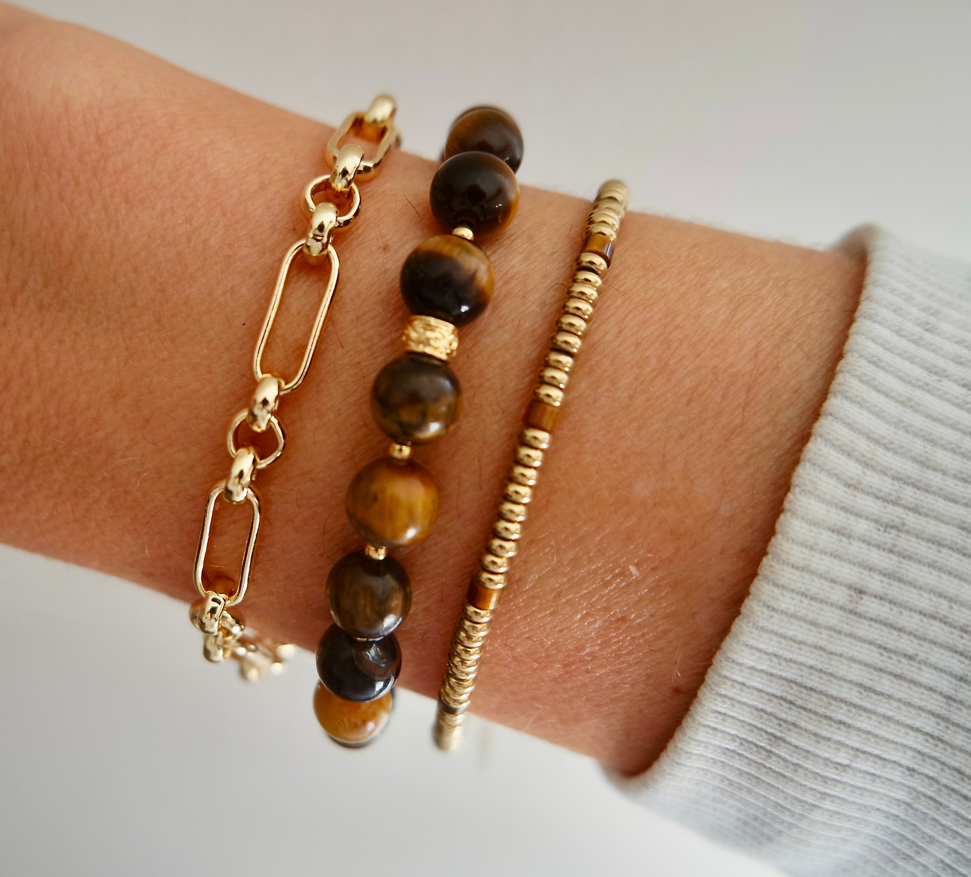 Gum Ball Tiger Eye Bracelet