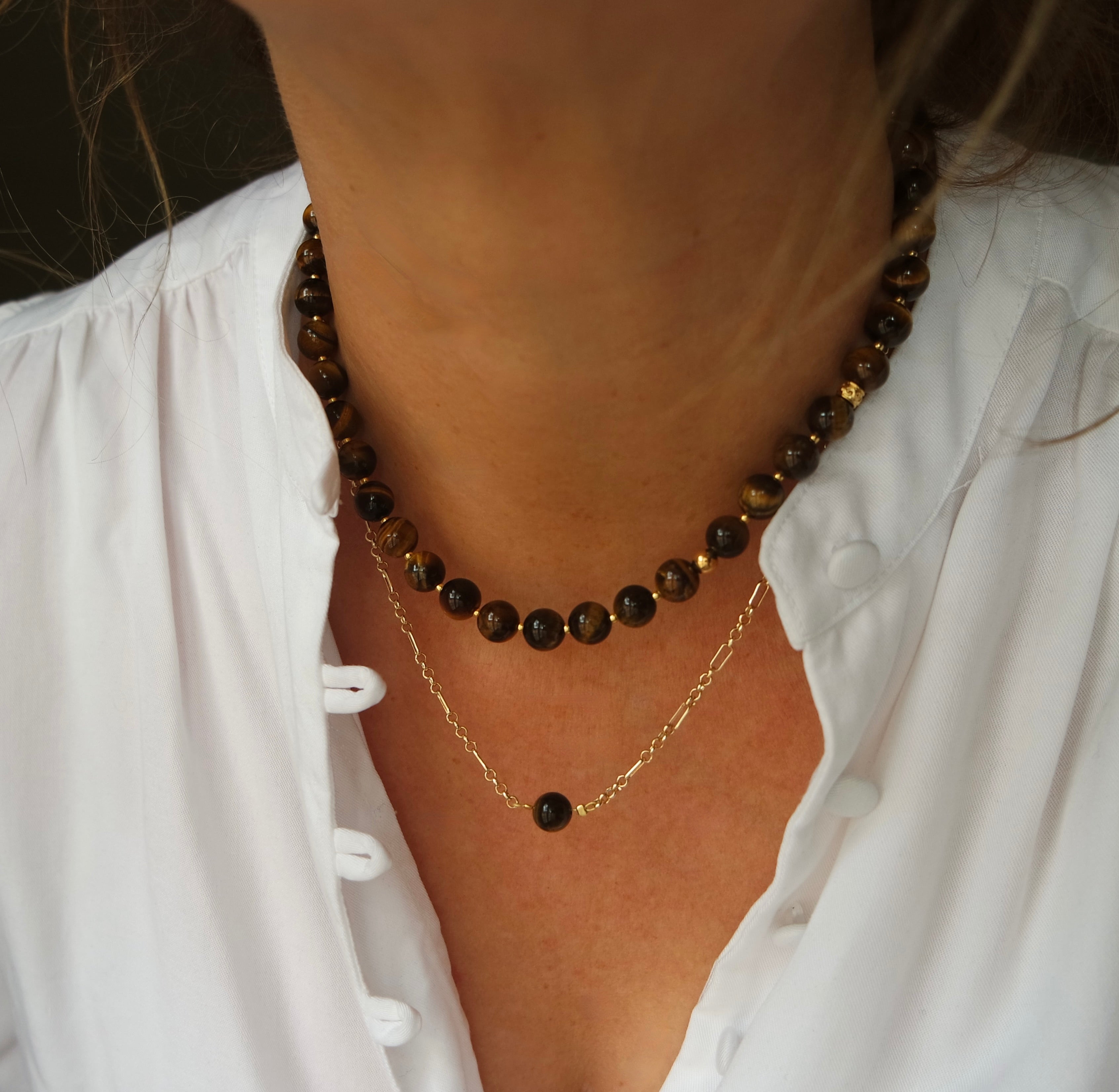 Gum Ball Tiger Eye Necklace