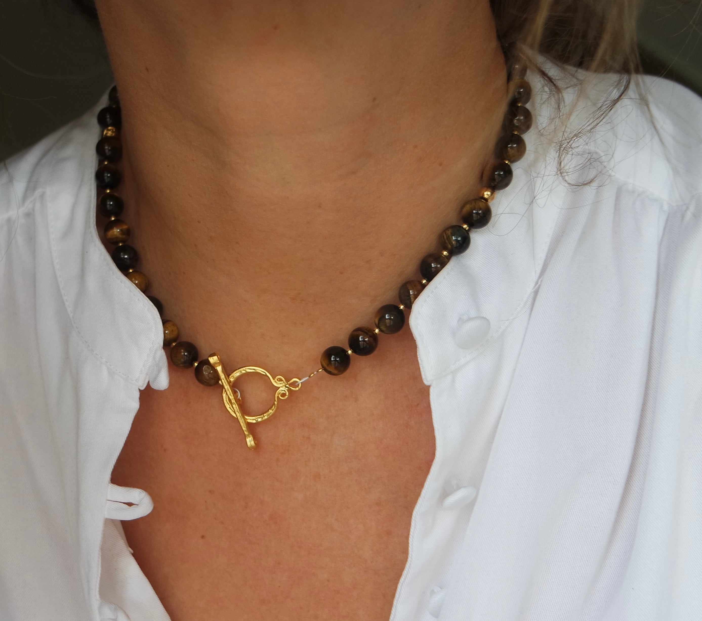 Gum Ball Tiger Eye Necklace