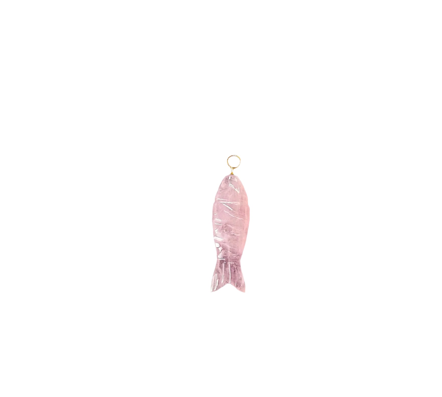 Rose Quartz Stone Fish Pendant