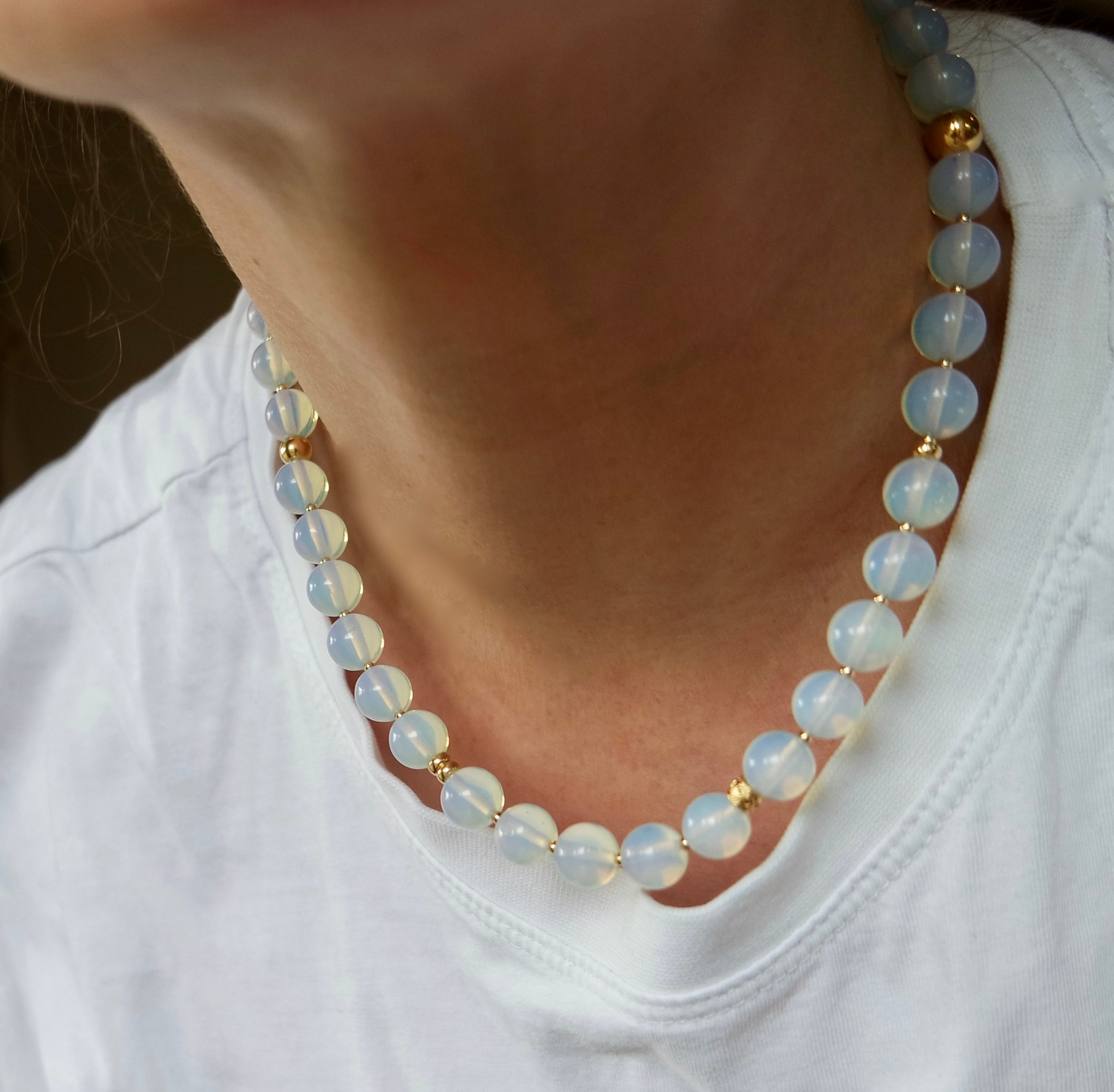 Gum Ball Moonstone Necklace