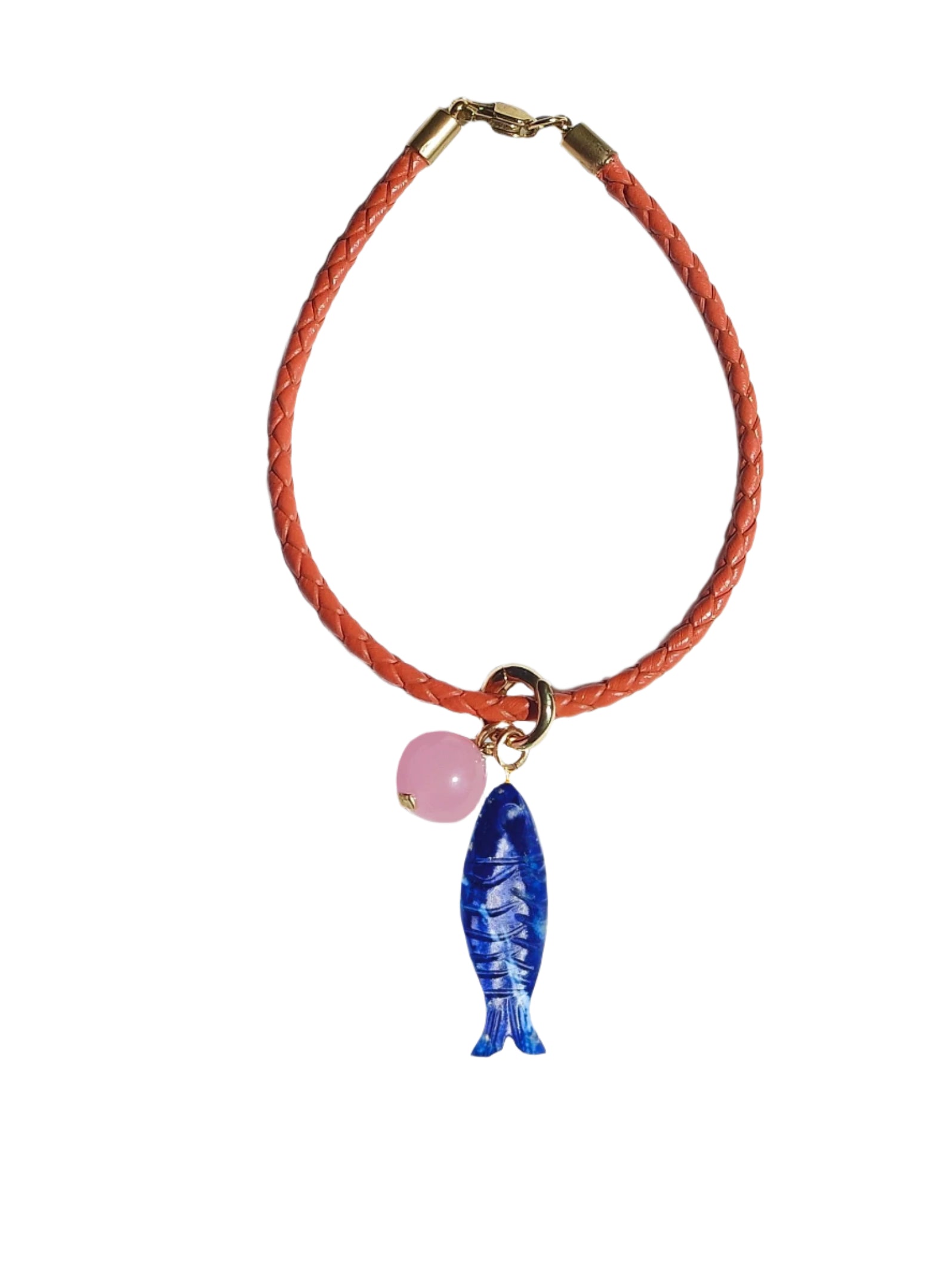 Freedom Orange Leather Bracelet With Clip
