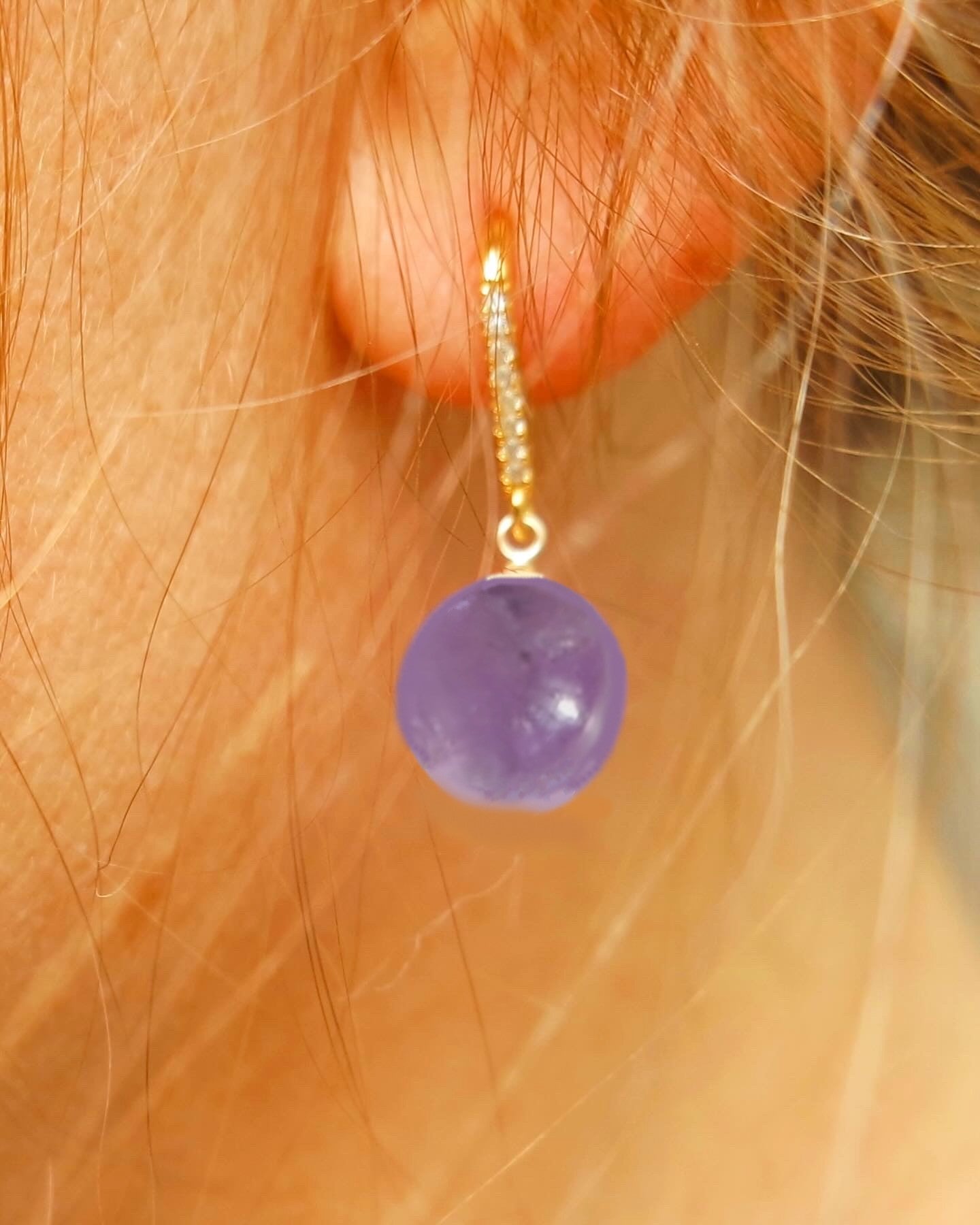 Bubble Gum Amethyst Drop Earrings