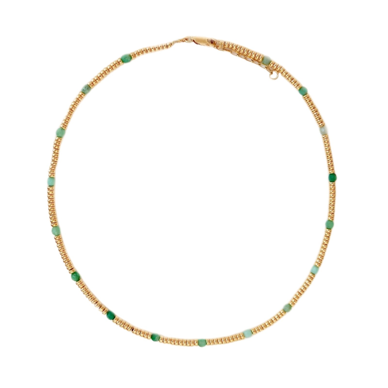 Gold and Chrysoprase Necklace