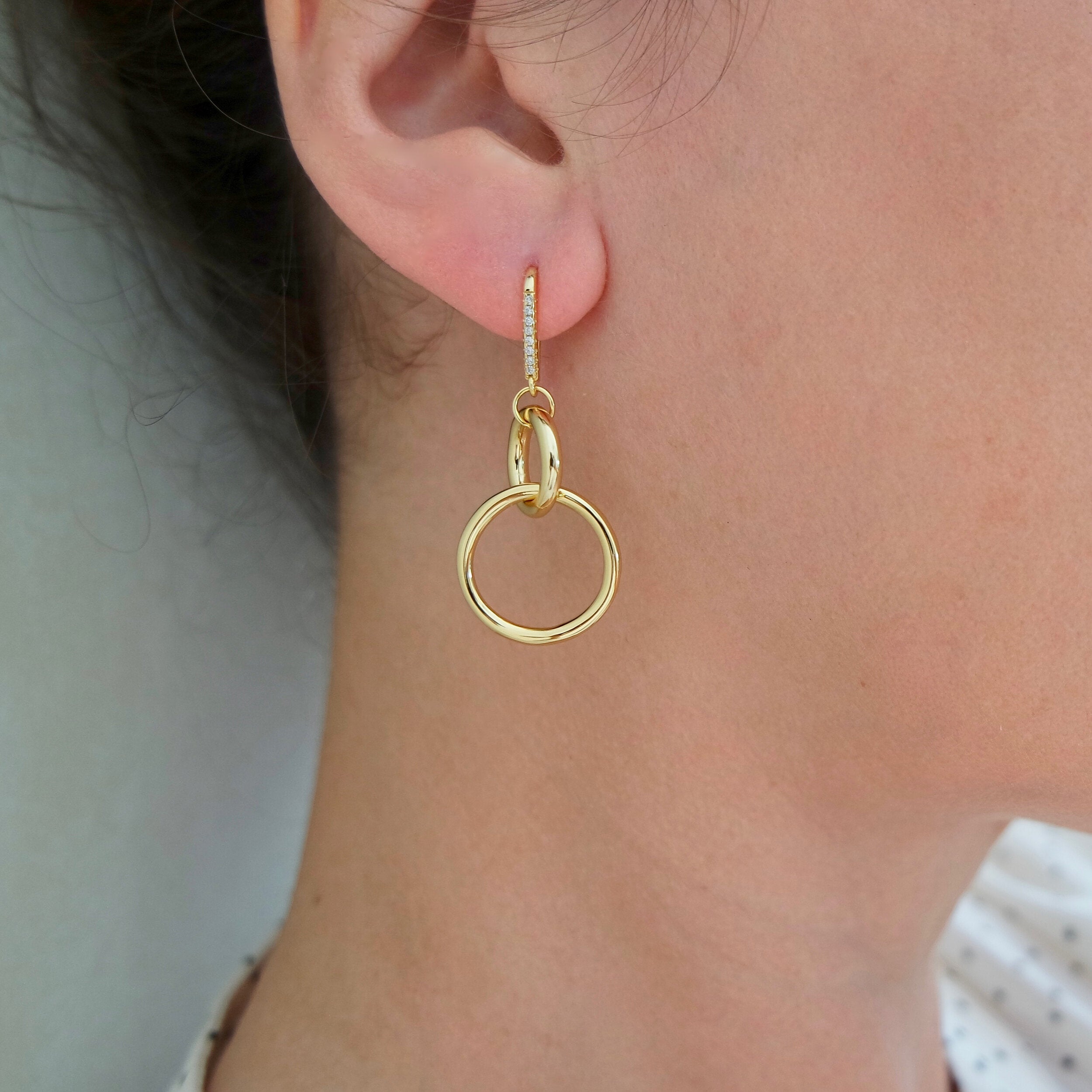 Silver Double Hoop Earrings