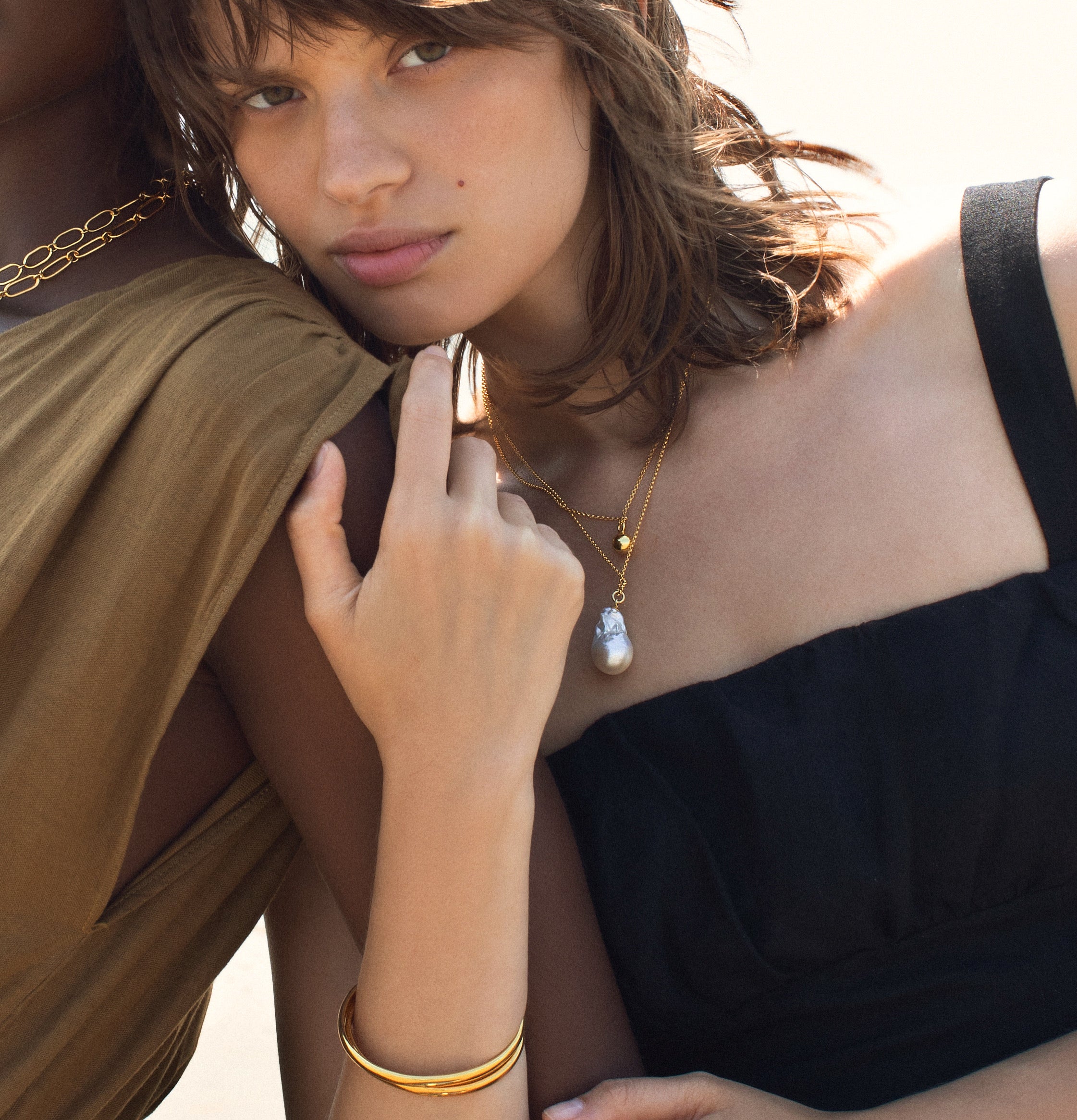Gold Ball Pendant Necklace