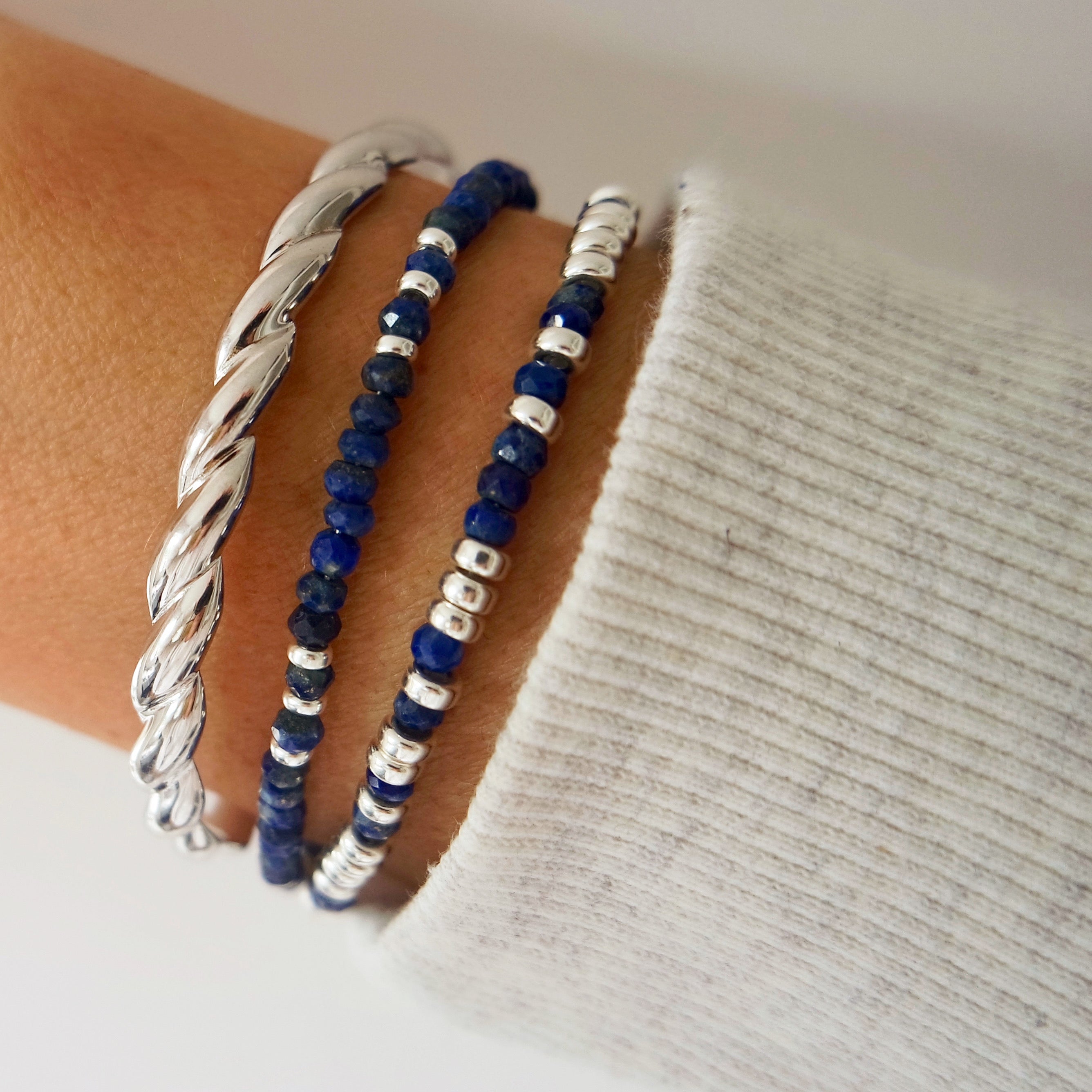 Lapis And Silver Bracelet