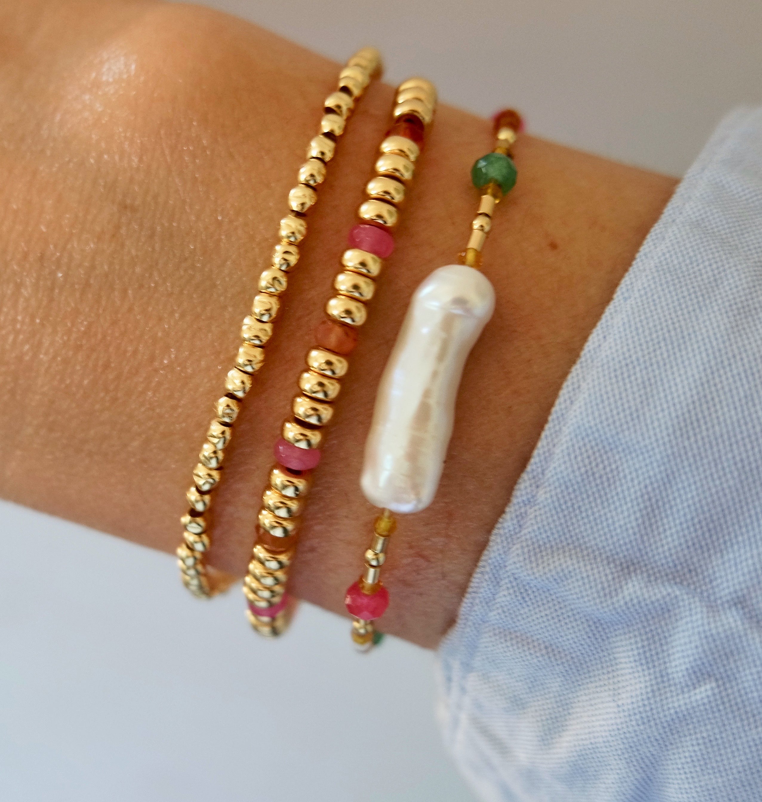 Baroque Pearl Rainbow Bracelet