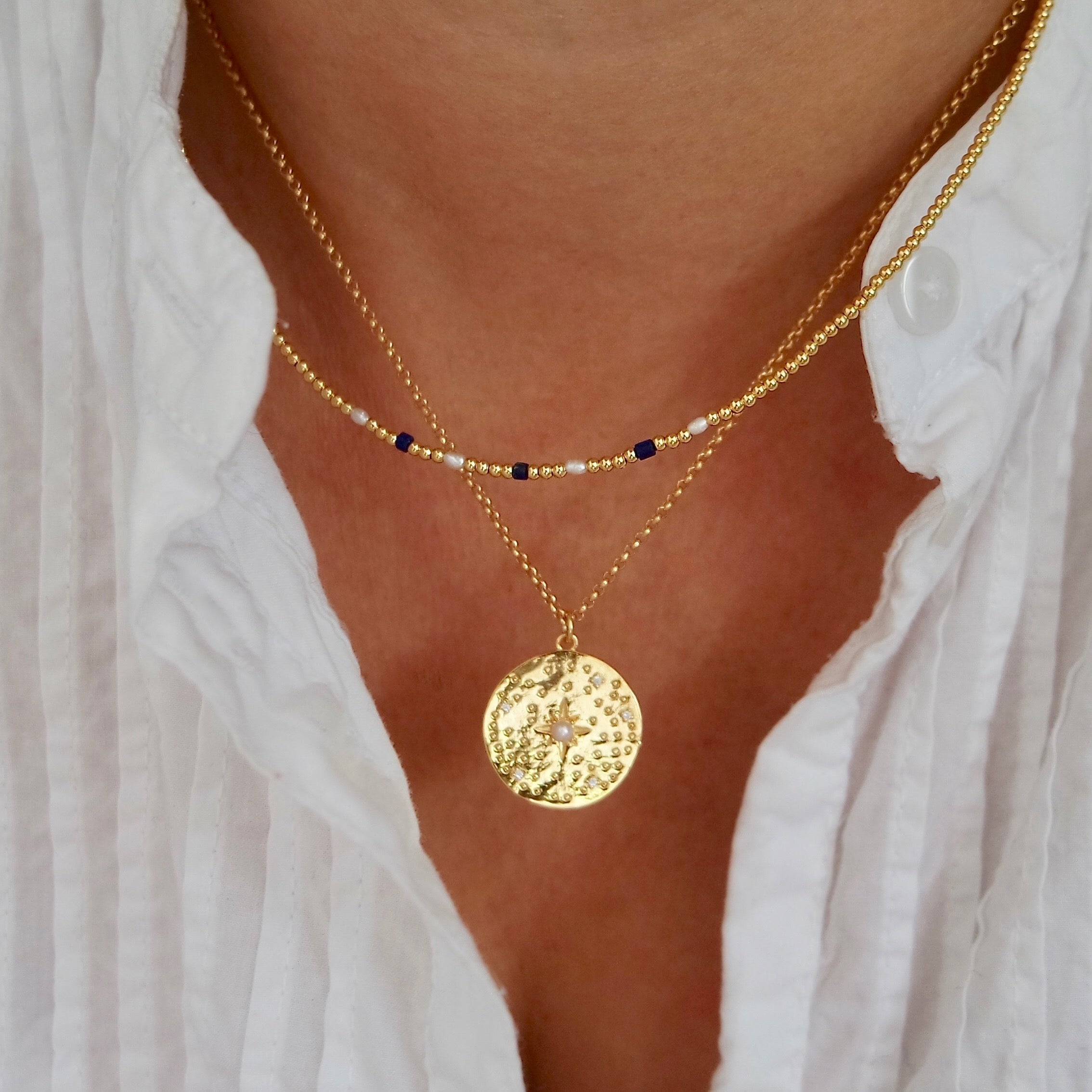 Fine Gold And Lapis Necklace