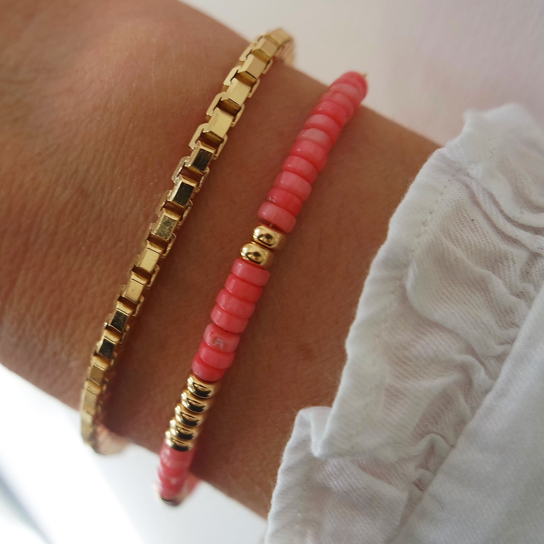 Pink And Gold Bracelet