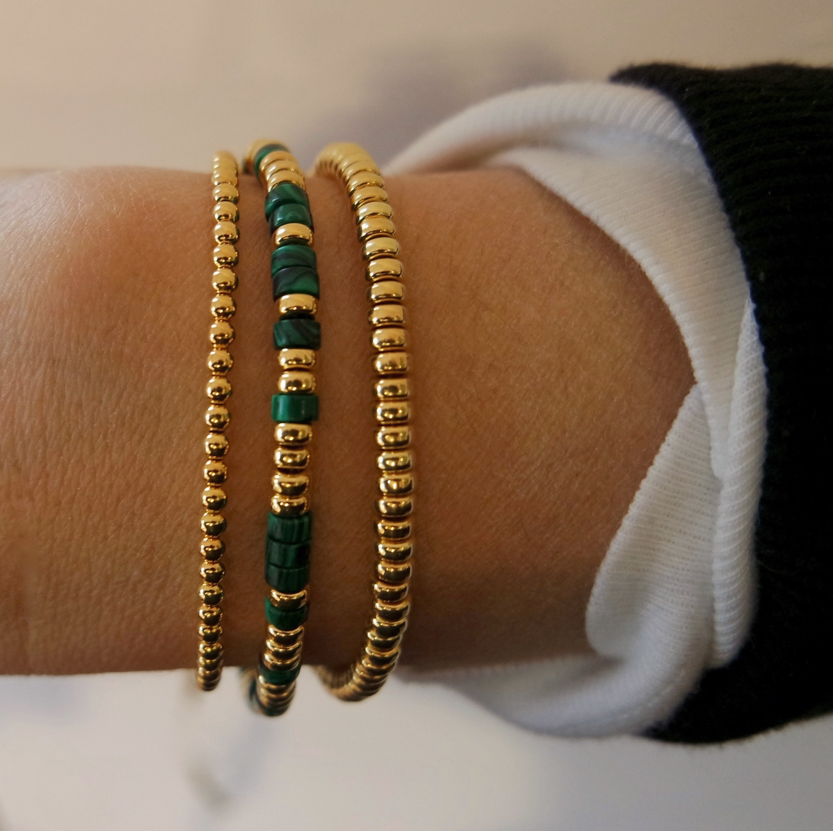 Malachite And Gold Bracelet