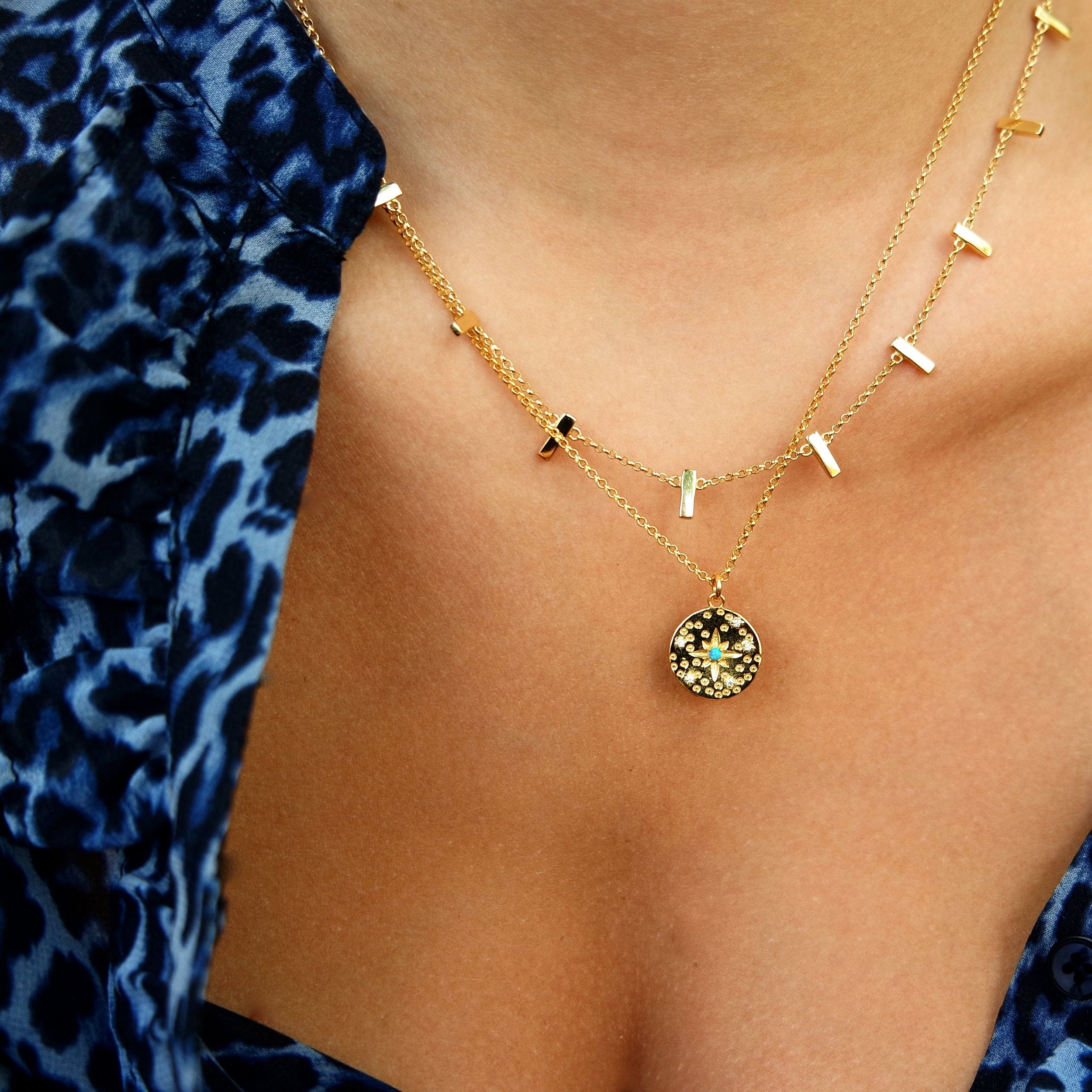 Small Gold Disc Necklace