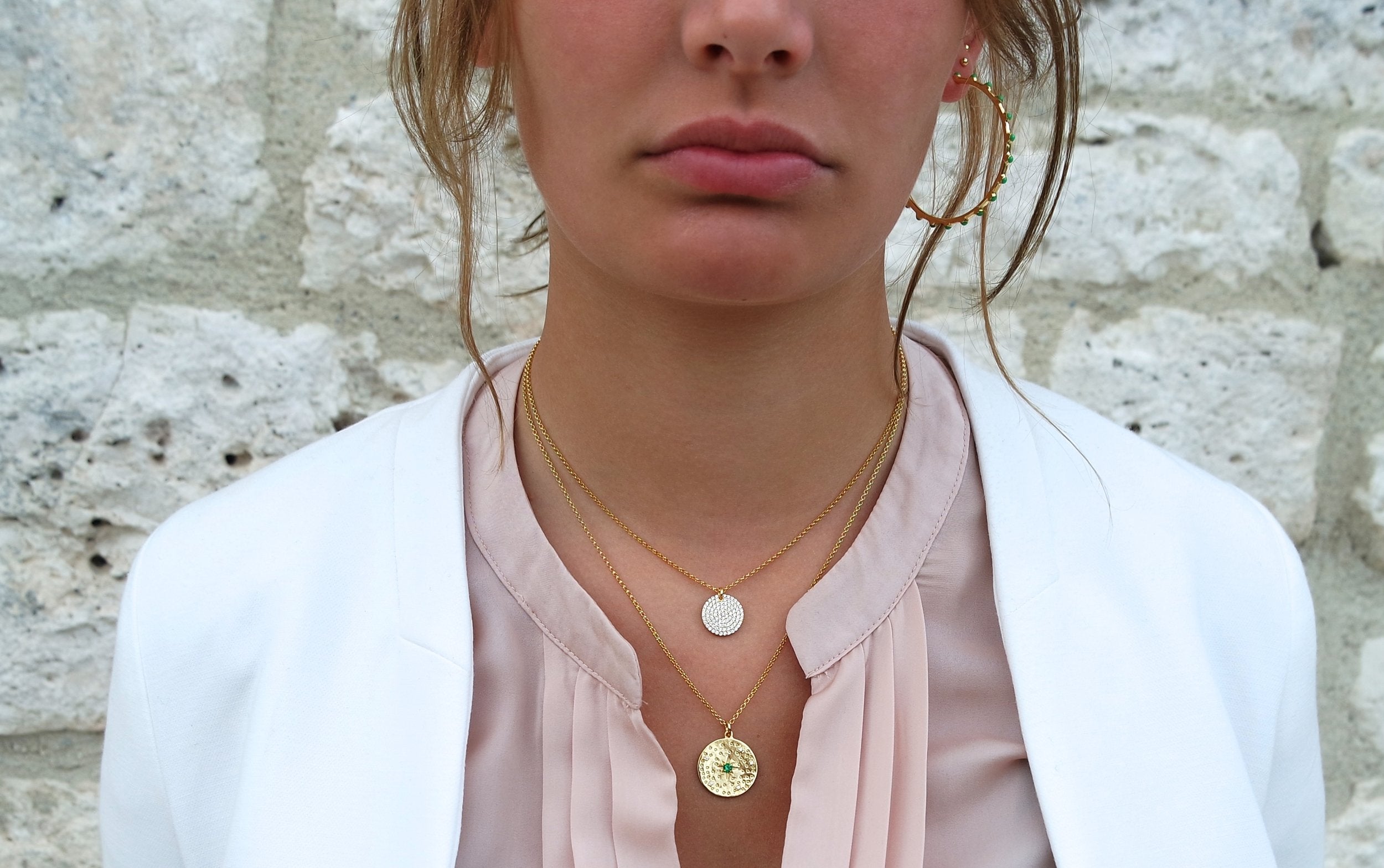 Mini Gold Disco Disc Necklace