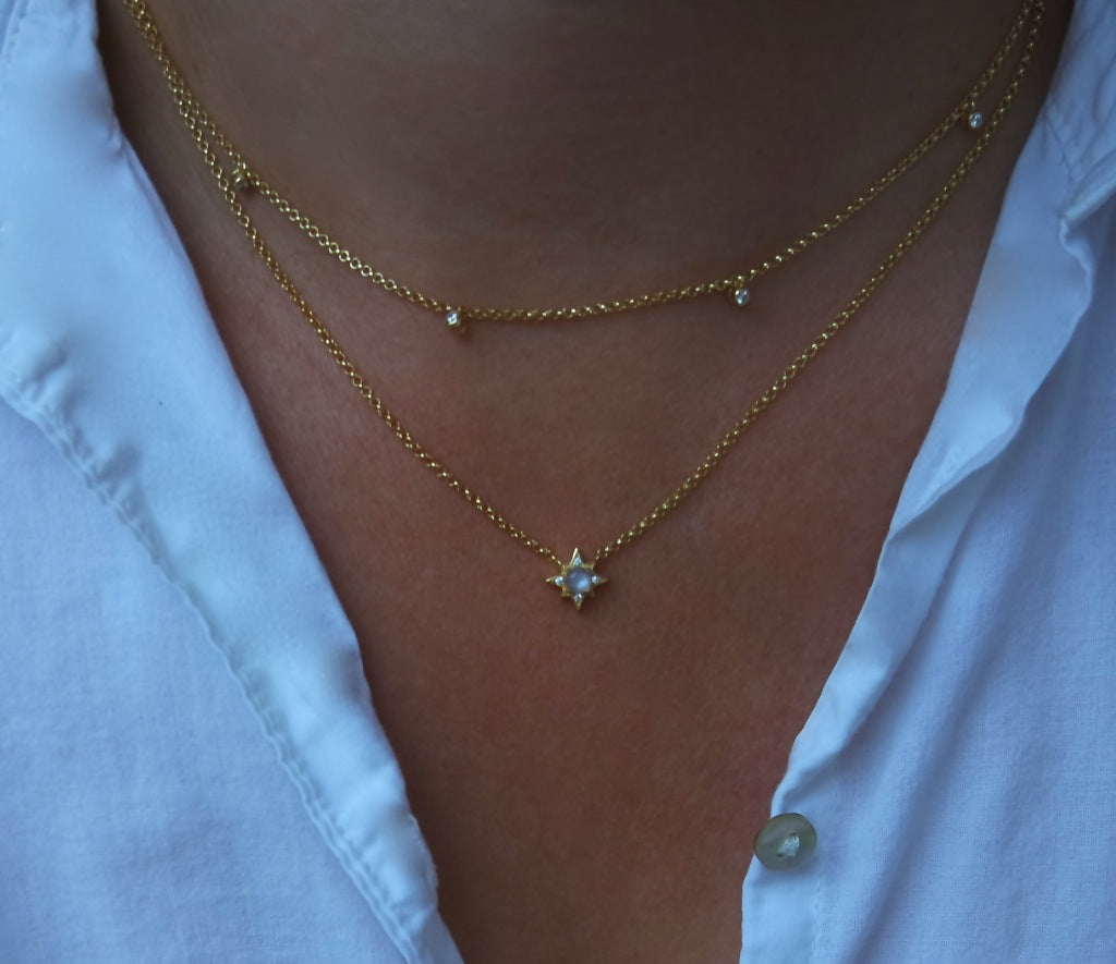 Moonstone Star Necklace