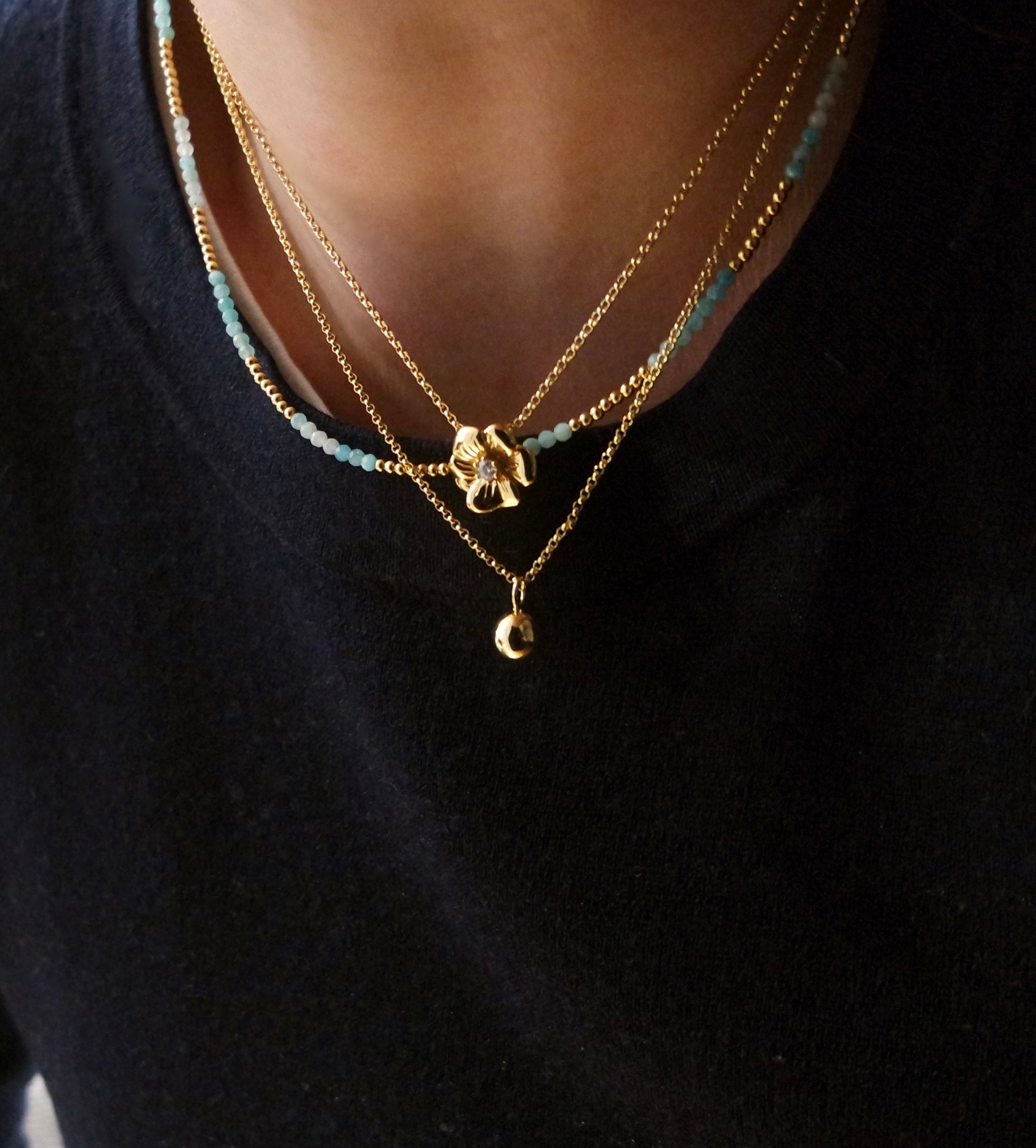 Gold Ball Pendant Necklace