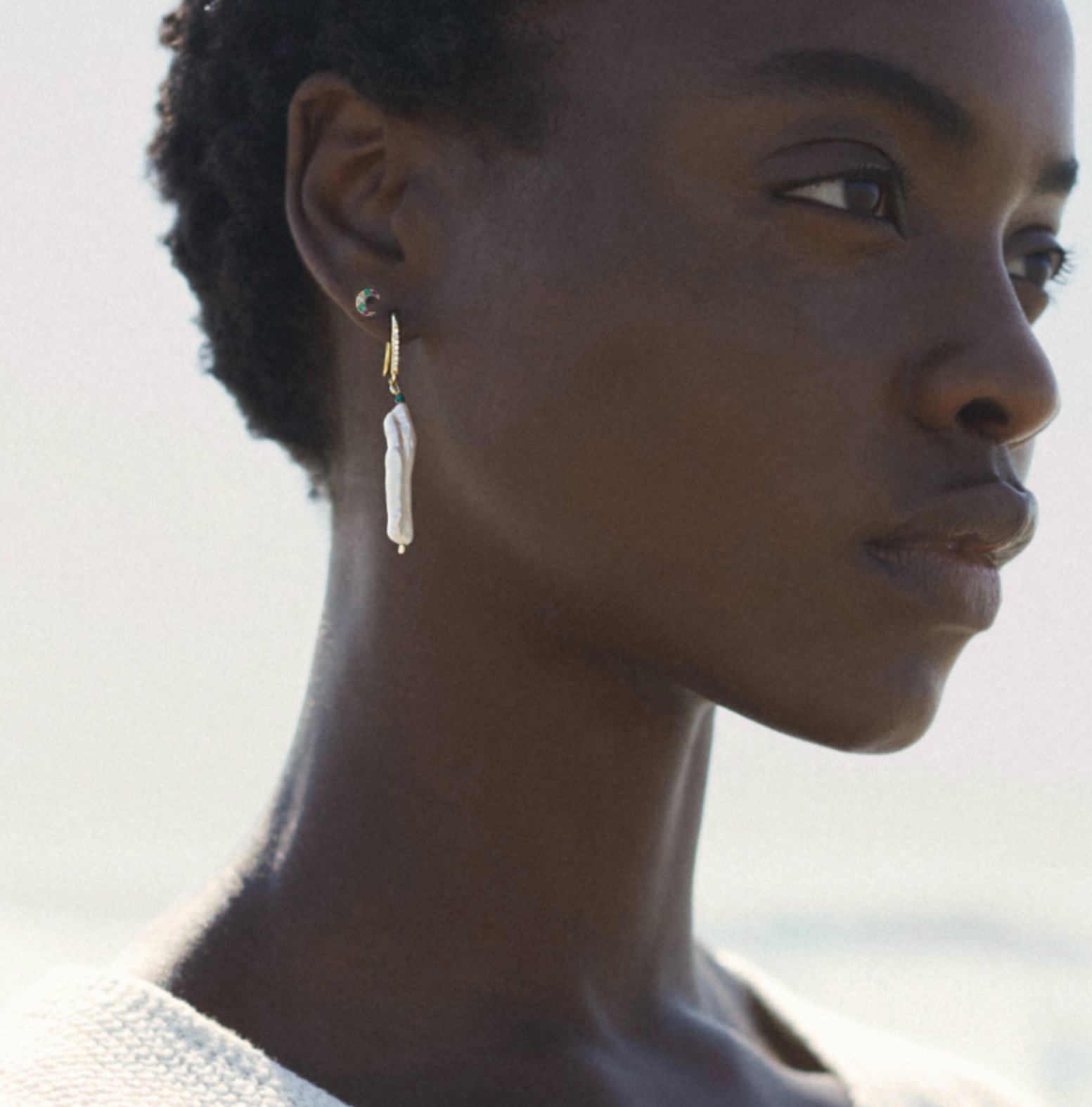 Crescent Moon Stud Earrings