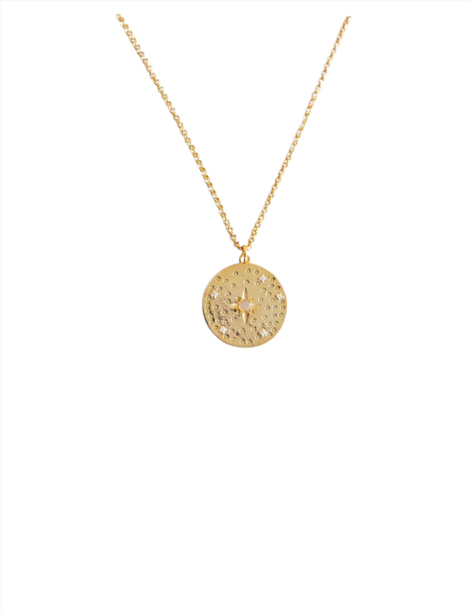Moonstone Disc Necklace
