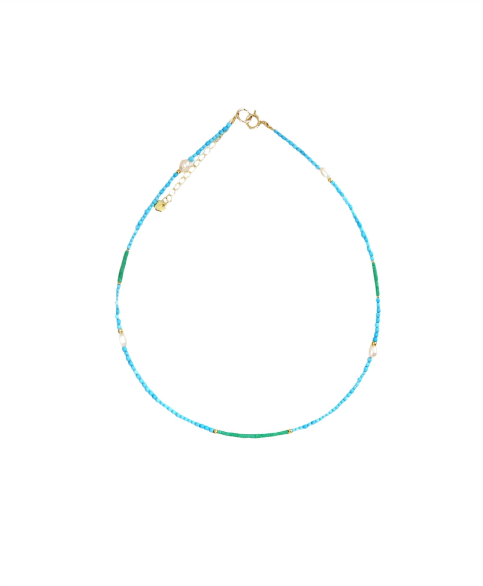 Blue Turquoise and Pearl Necklace