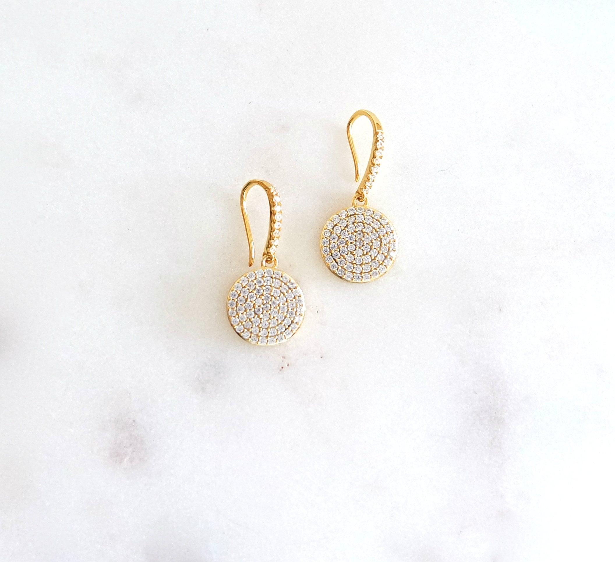 Mini Disco Drop Earrings
