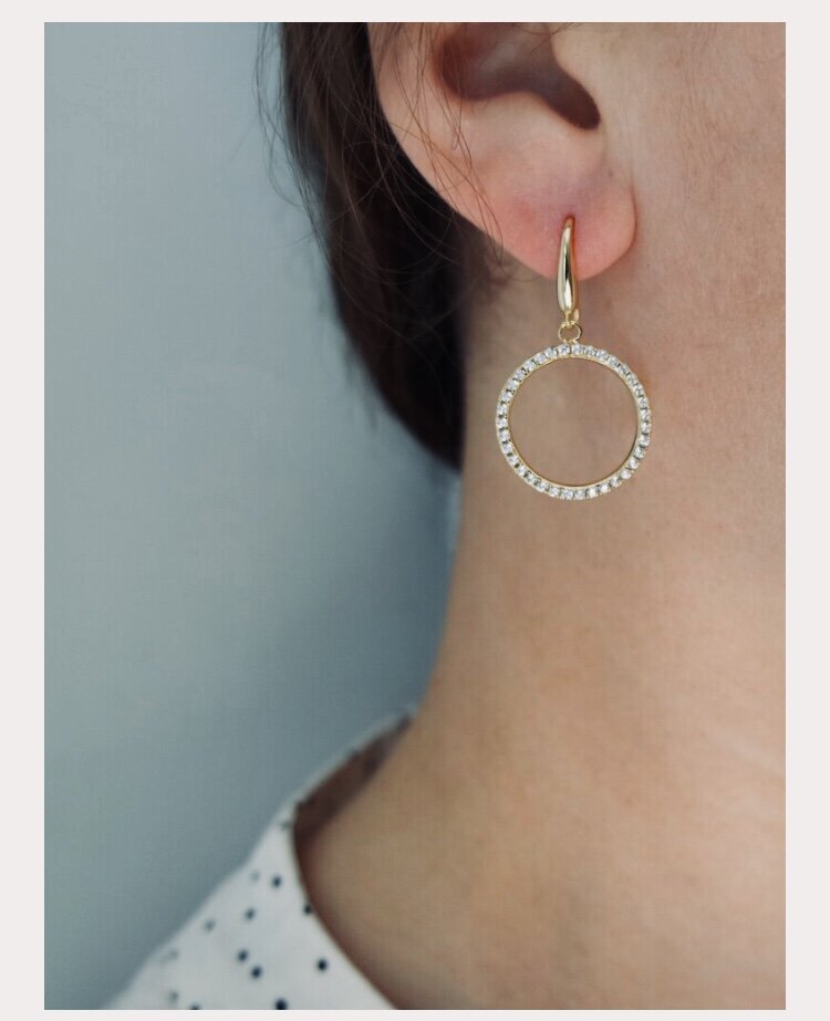Rainbow Hoop Drop Earrings
