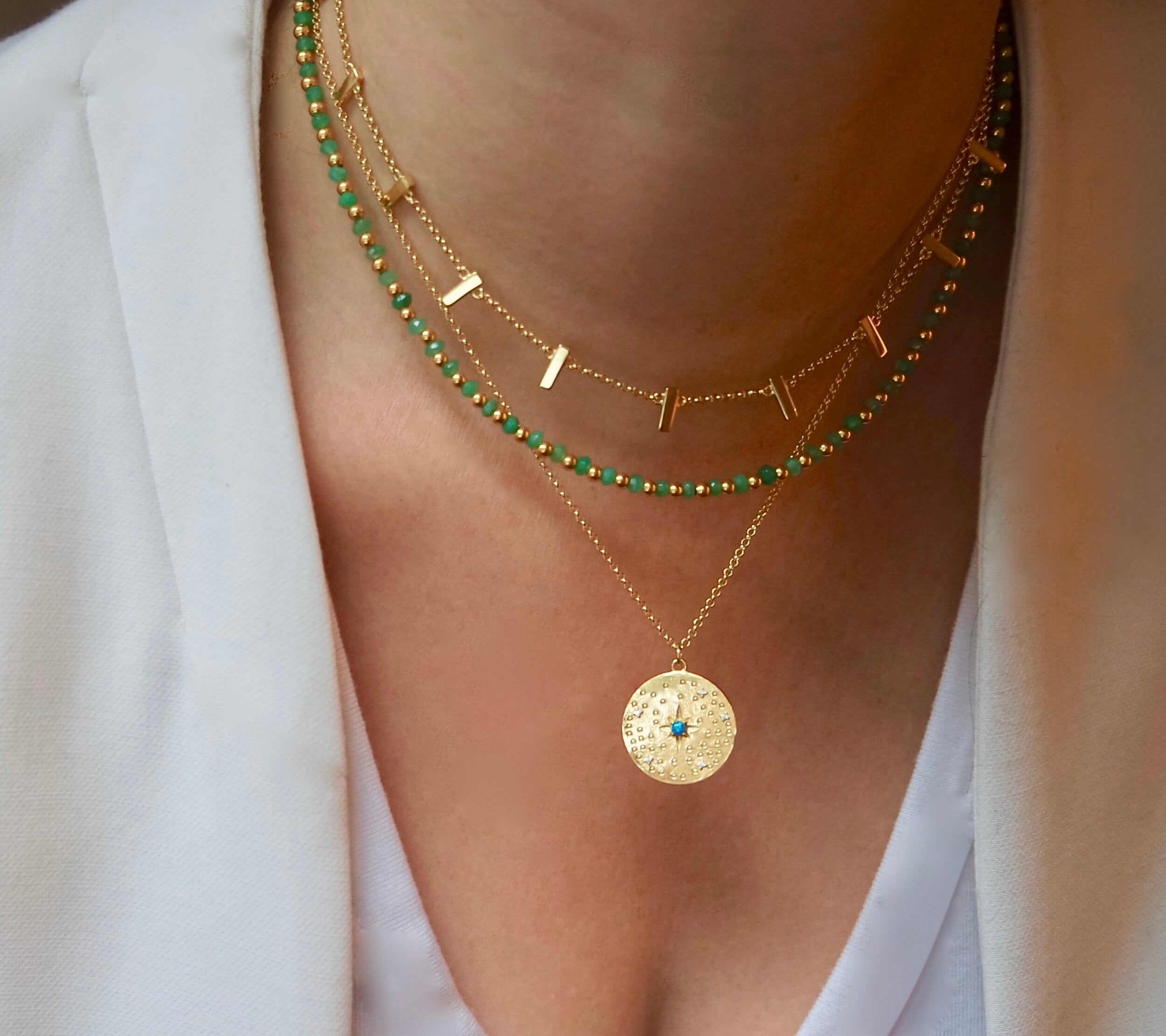 Chrysoprase and Gold Mini