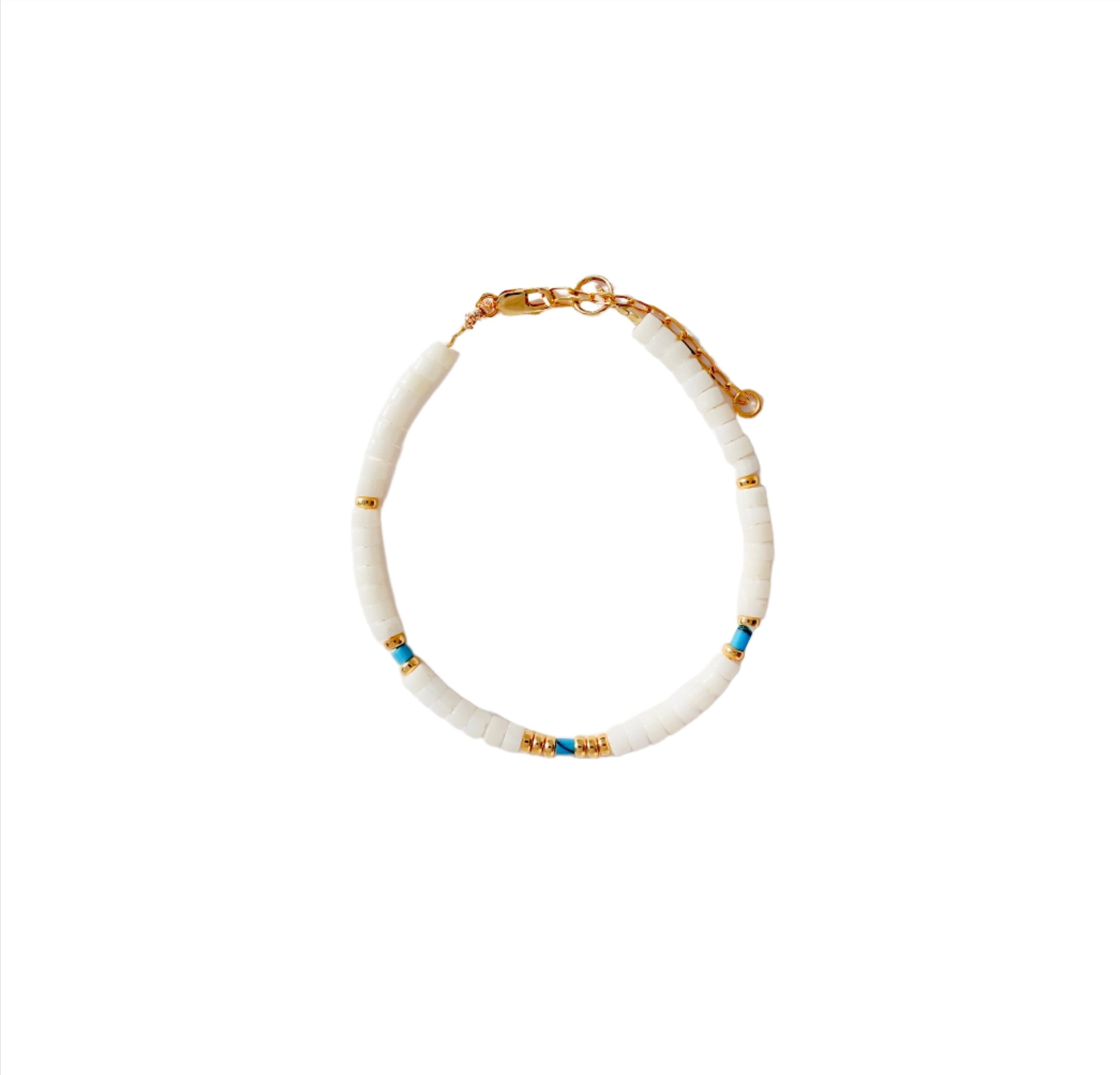 White And Turquoise Bracelet