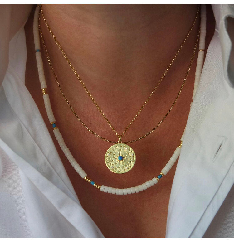White And Gold Necklace