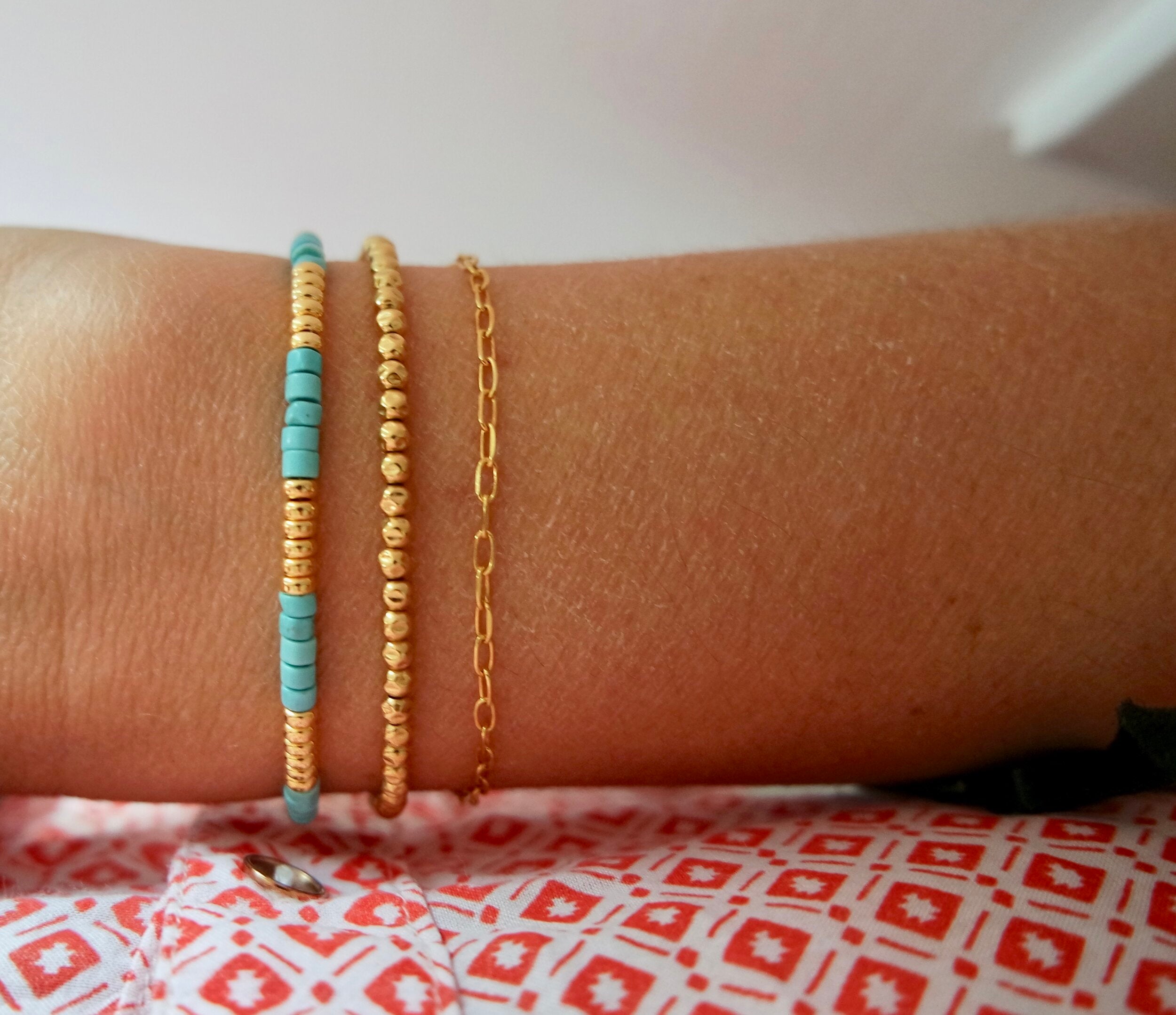 Turquoise and Gold Bracelet