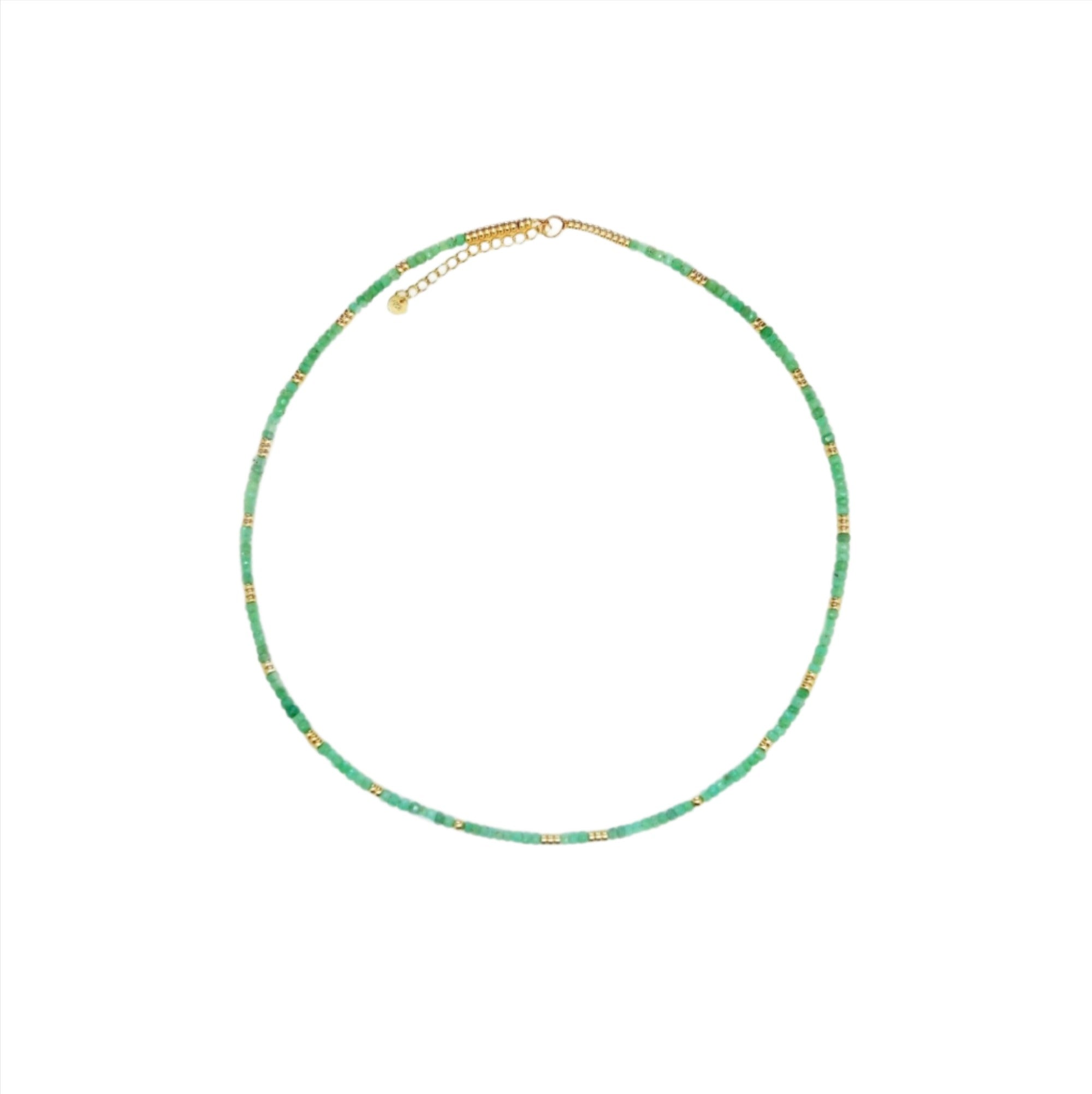 Chrysoprase and Gold Necklace