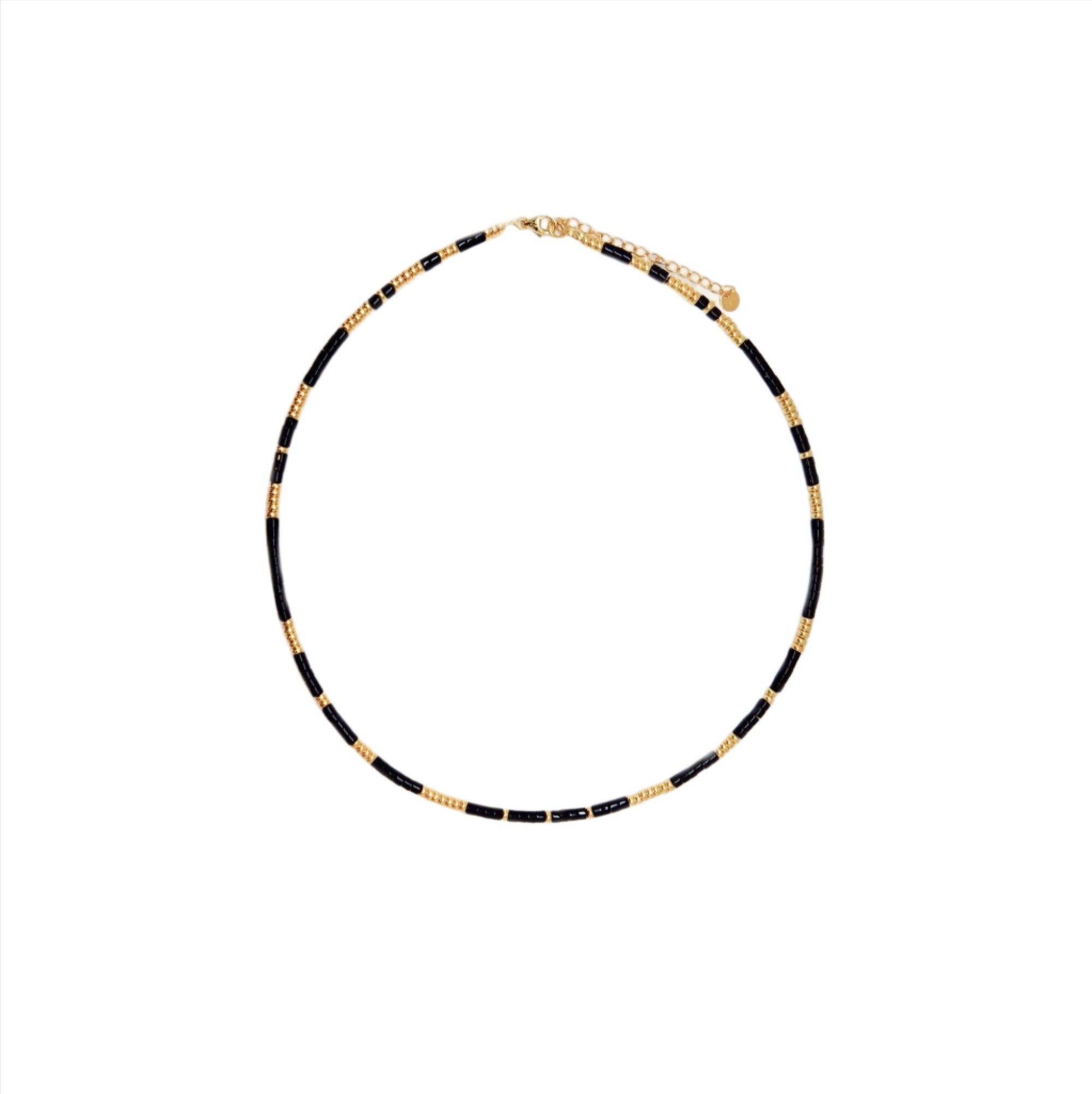 Fine Black Onyx and Gold Necklace
