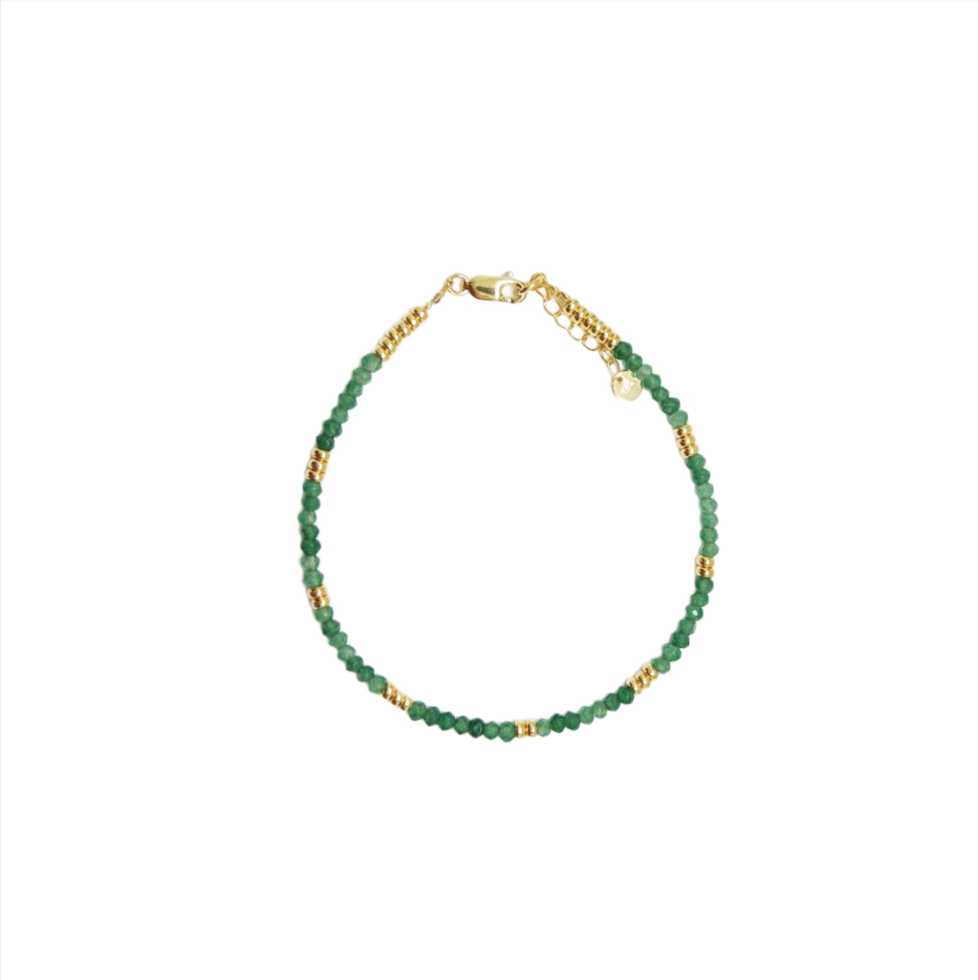 Chrysoprase and Gold Bracelet