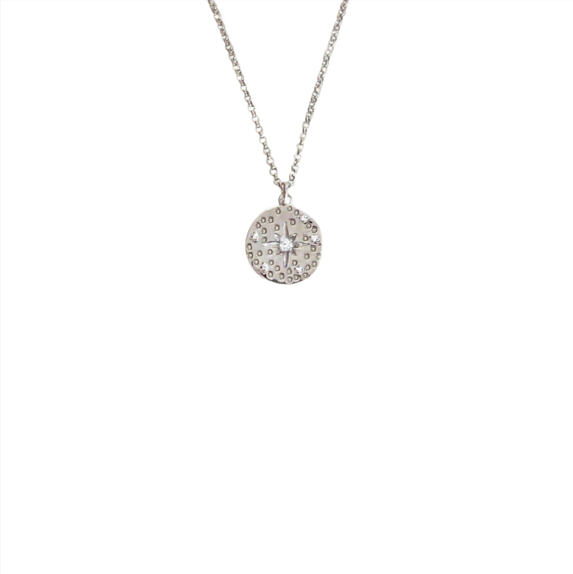 Small Silver Disc Necklace