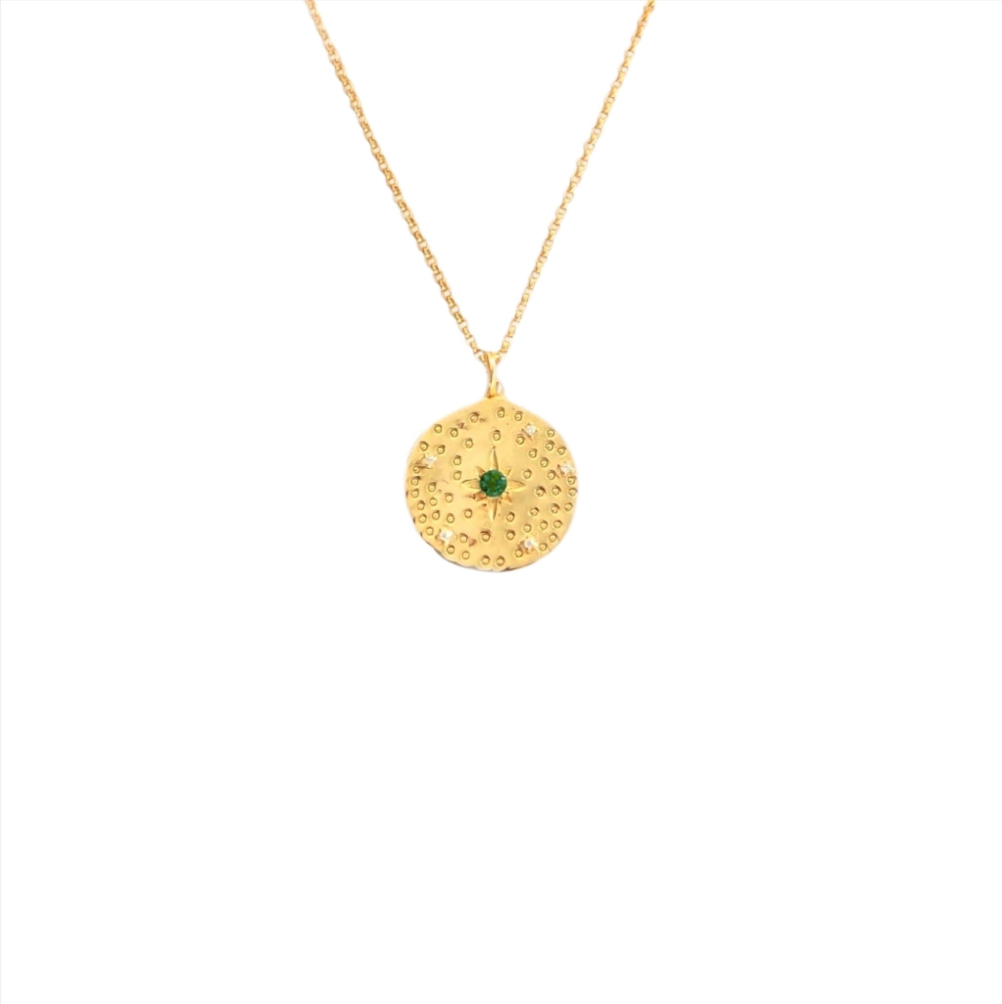 Emerald Disc Necklace