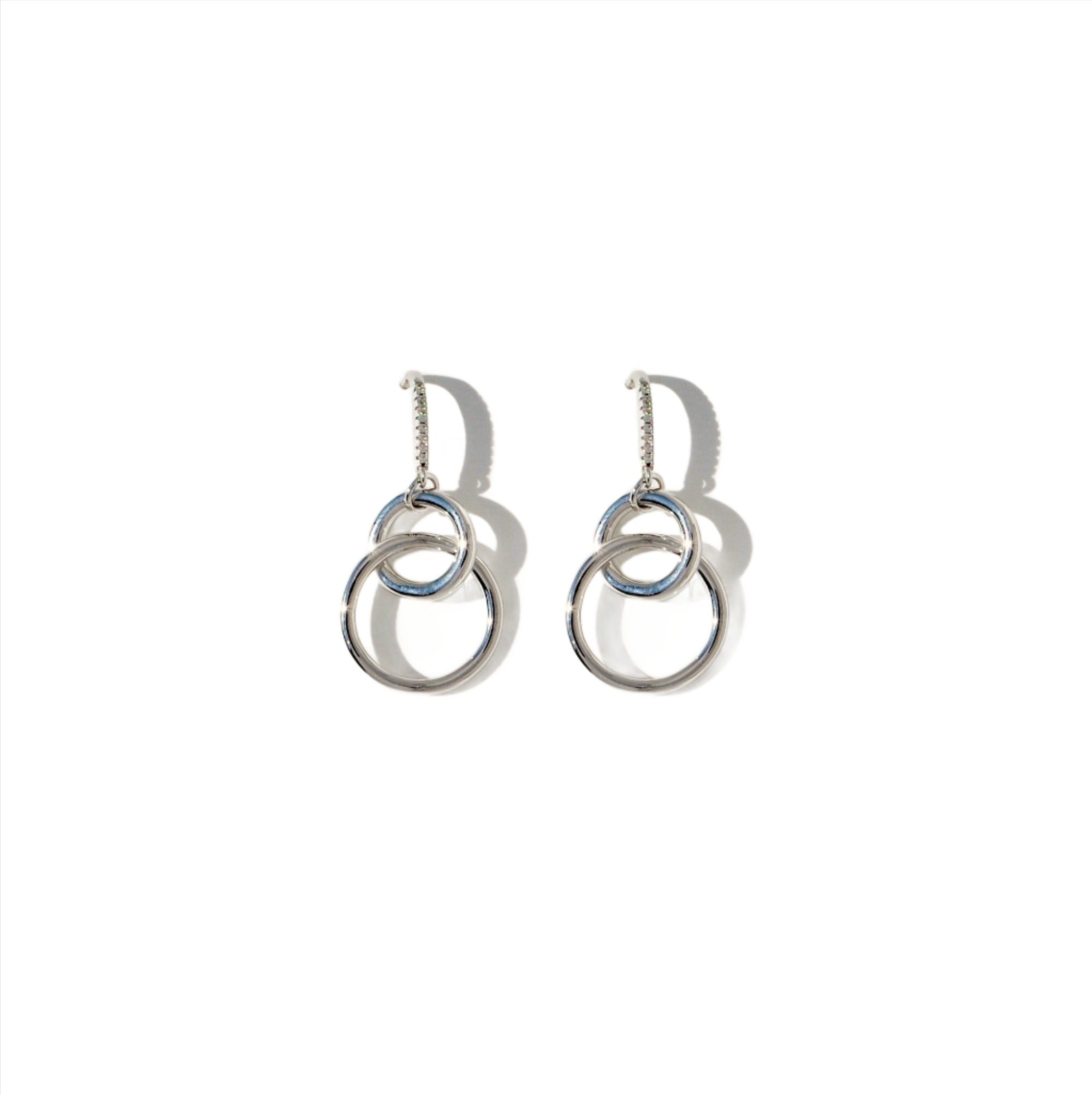 Silver Double Hoop Earrings