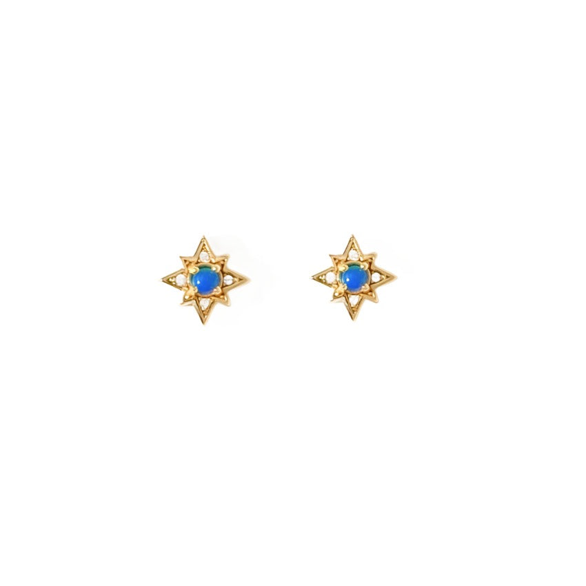 Opal Star Stud Earrings