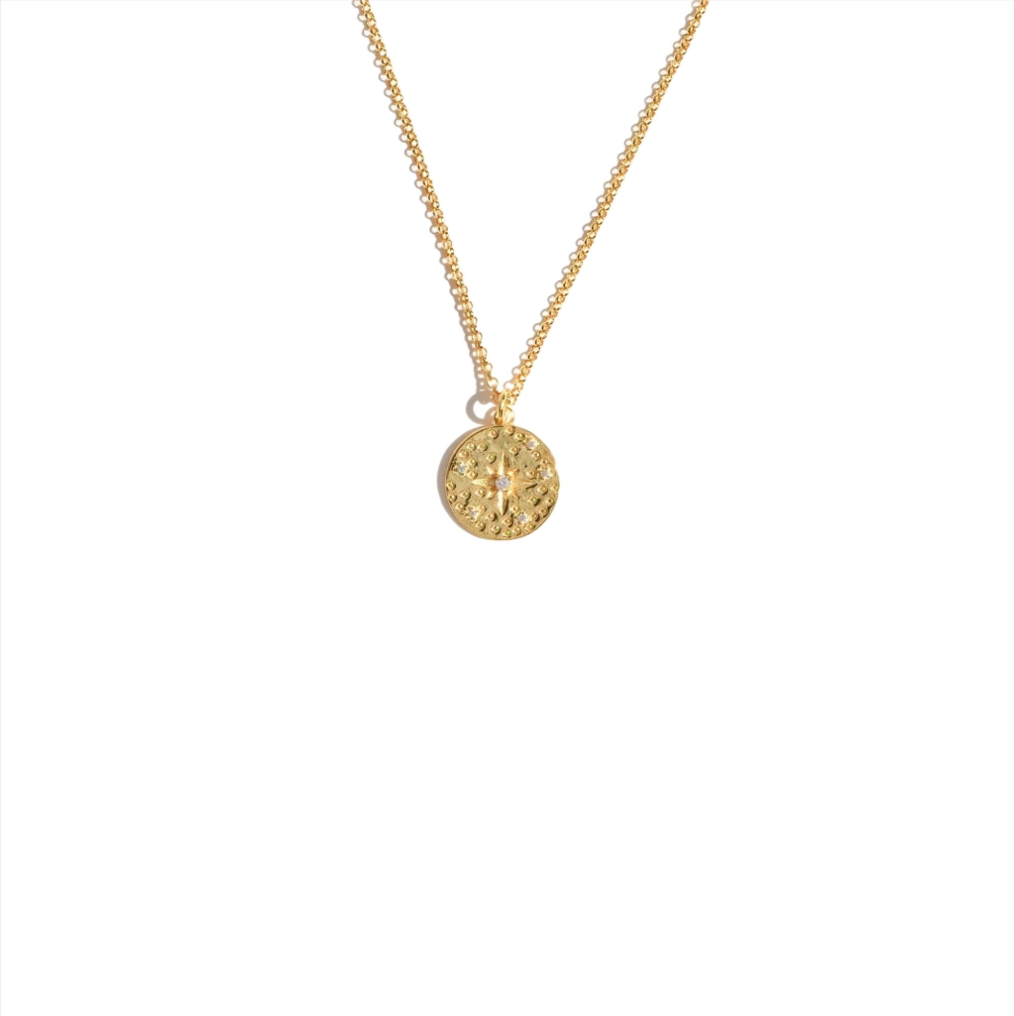 Small Gold Disc Necklace
