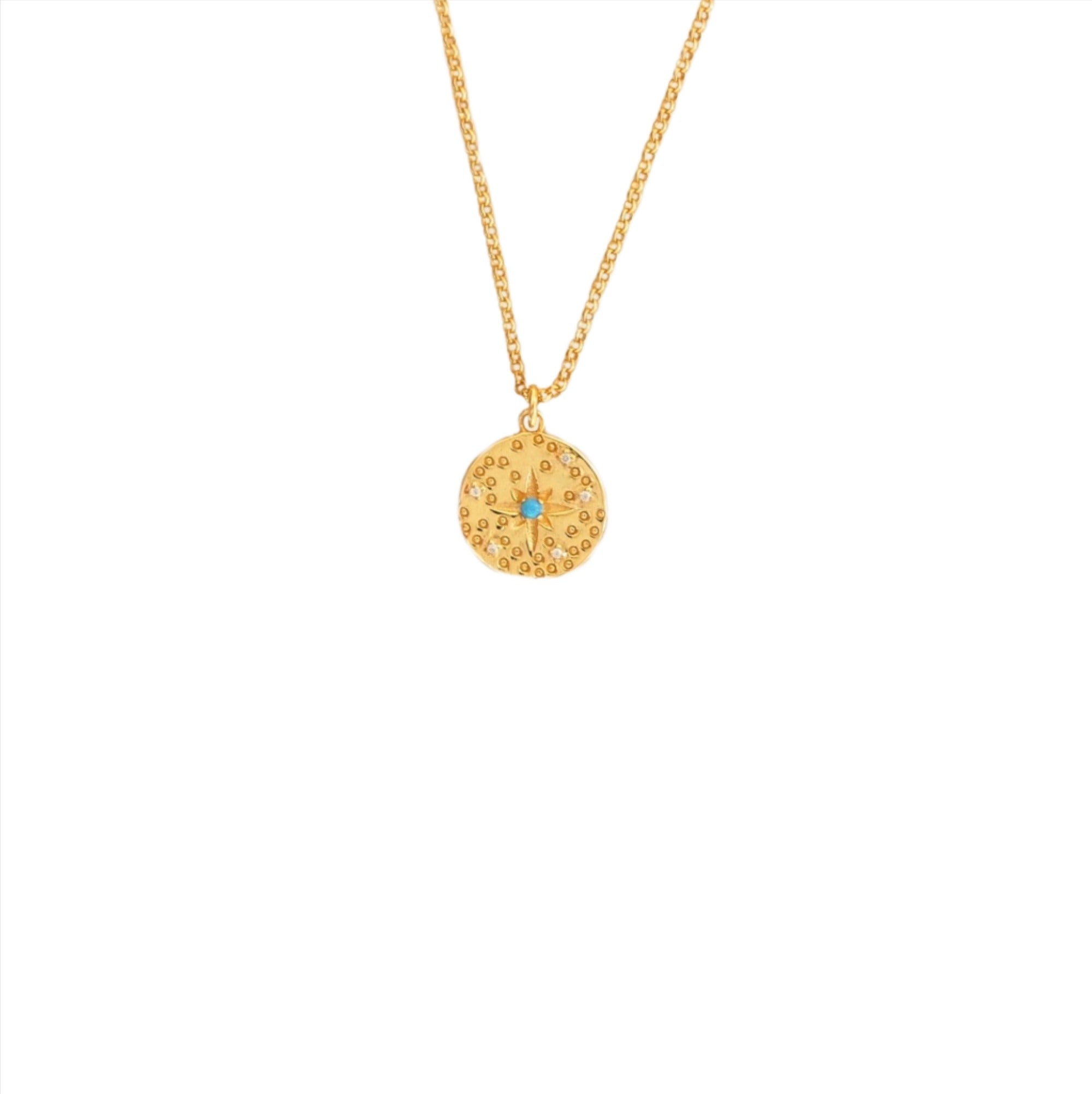 Small Opal Disc Necklace