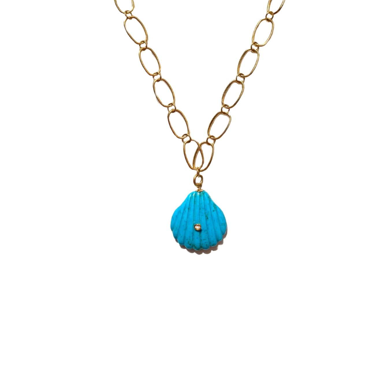 Turquoise Shell Link Chain