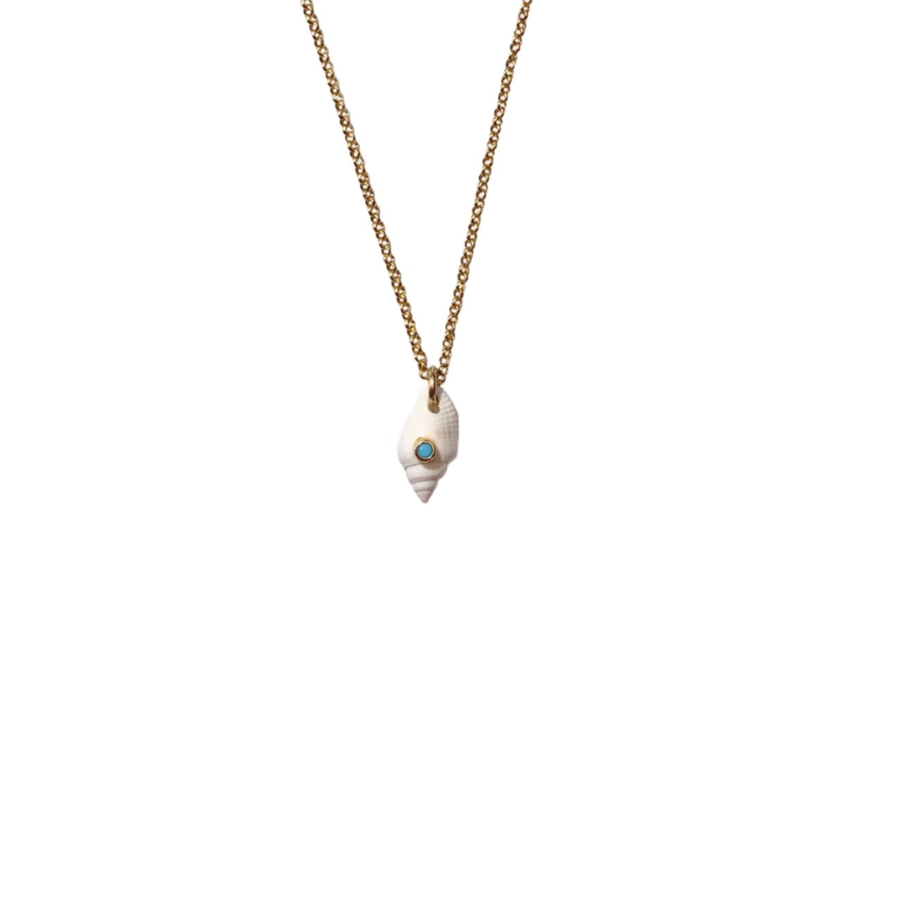 White Shell And Turquoise Necklace