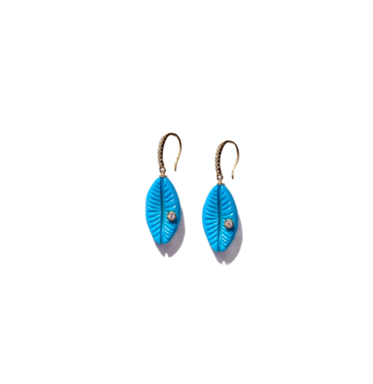 Turquoise Cowrie Shell Earrings