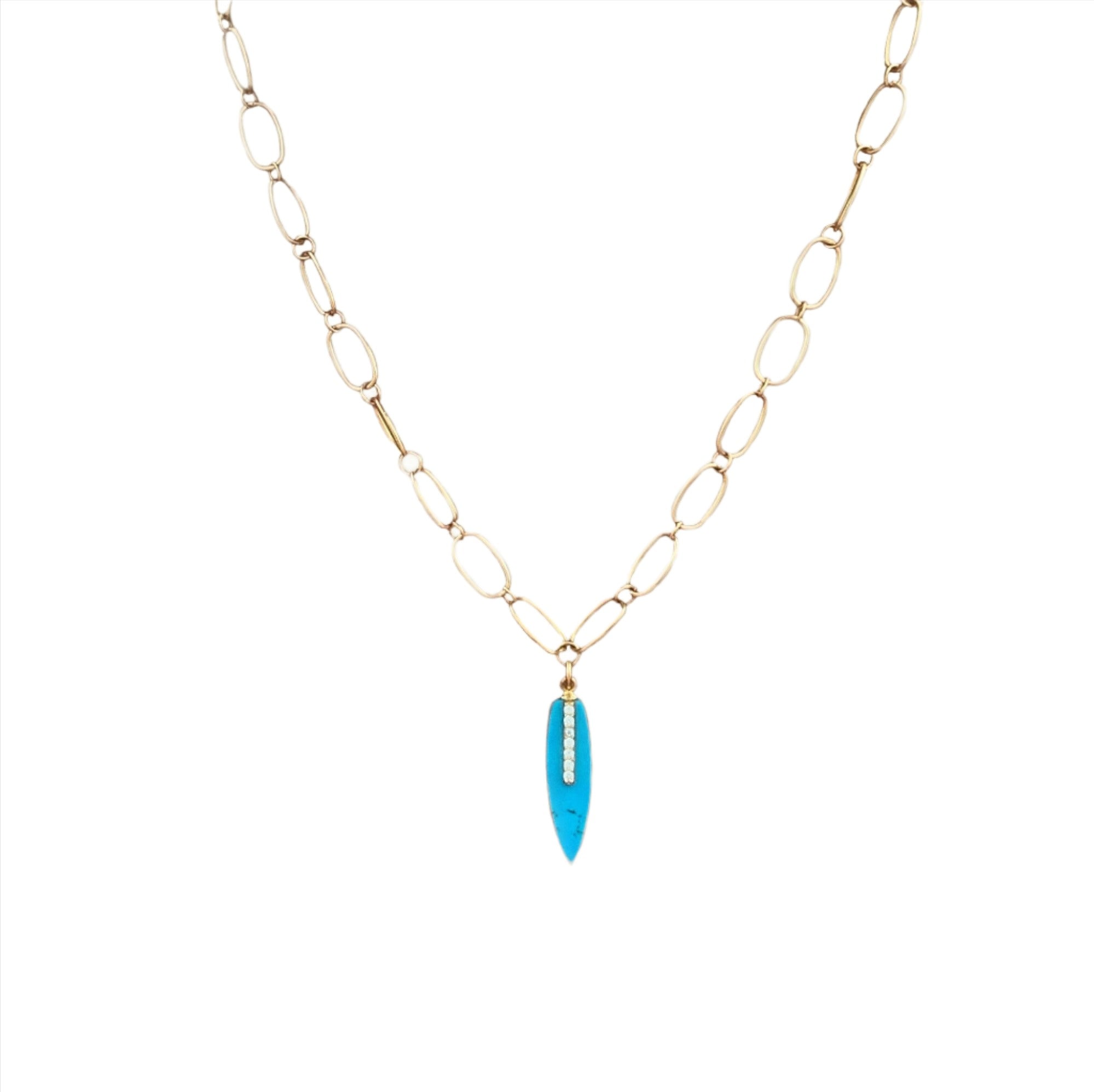 Turquoise Surf Link Necklace