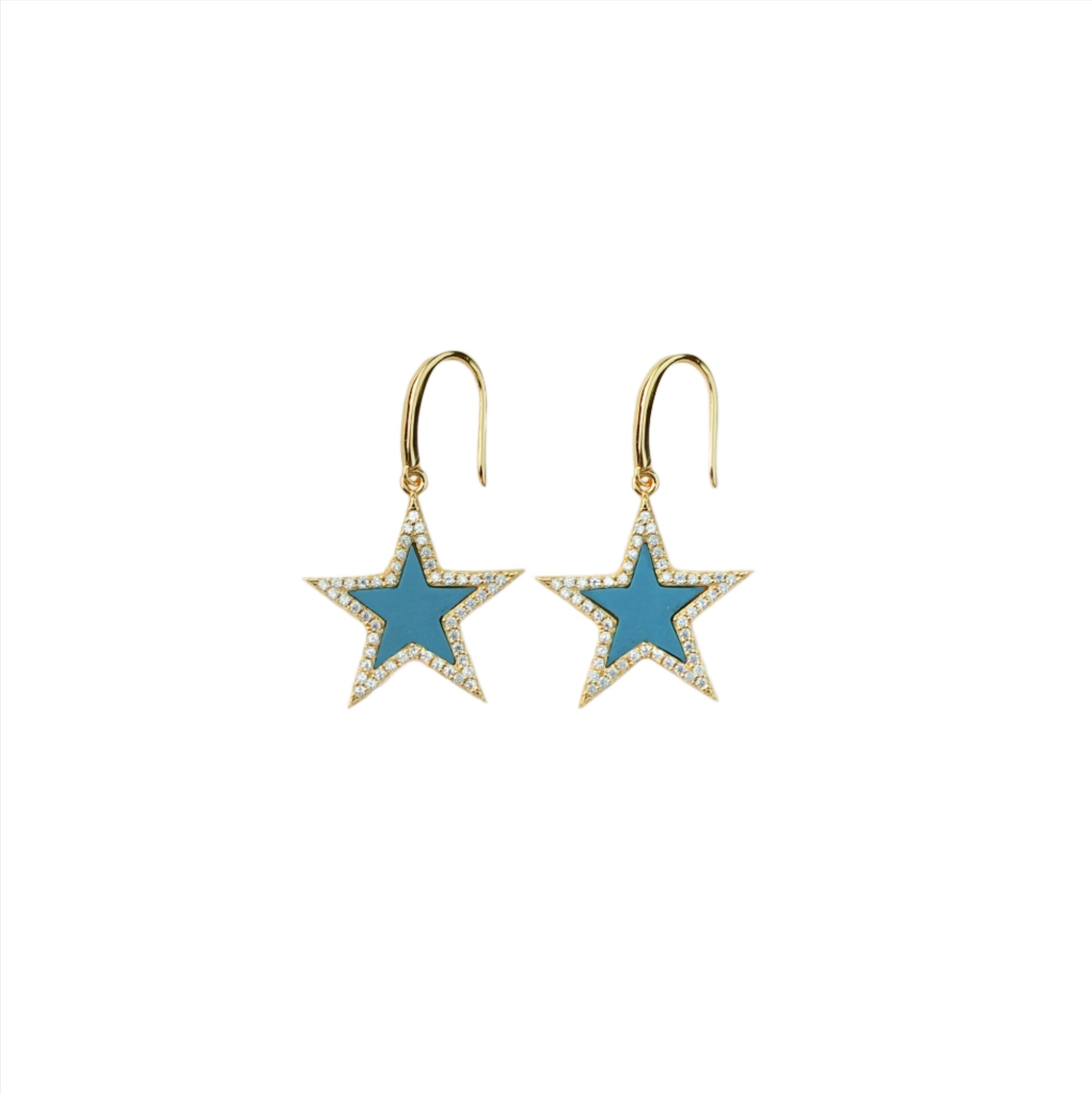 Turquoise Star Drop Earrings