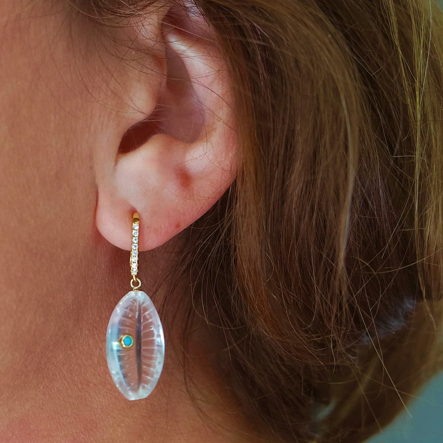 Crystal Cowrie Shell Earrings
