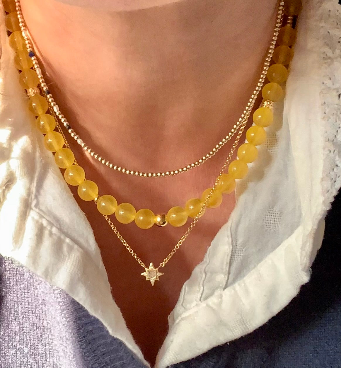Hadria Yellow Jade Necklace