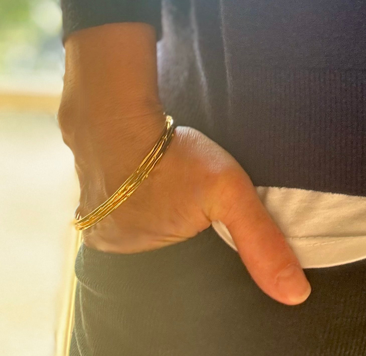 Hammered Bangle Bracelet